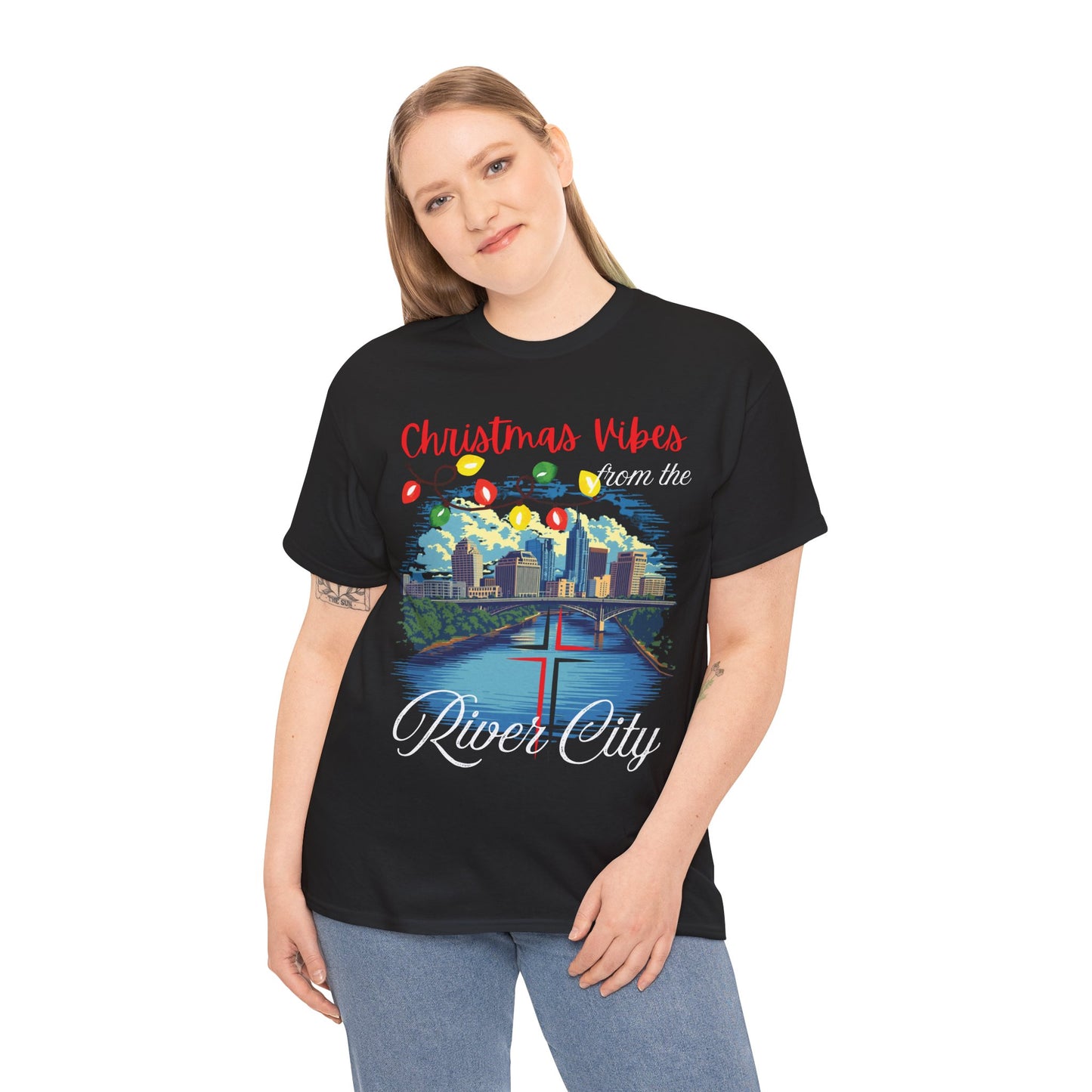 Christmas Vibes River City Tee-GILDAN 5000