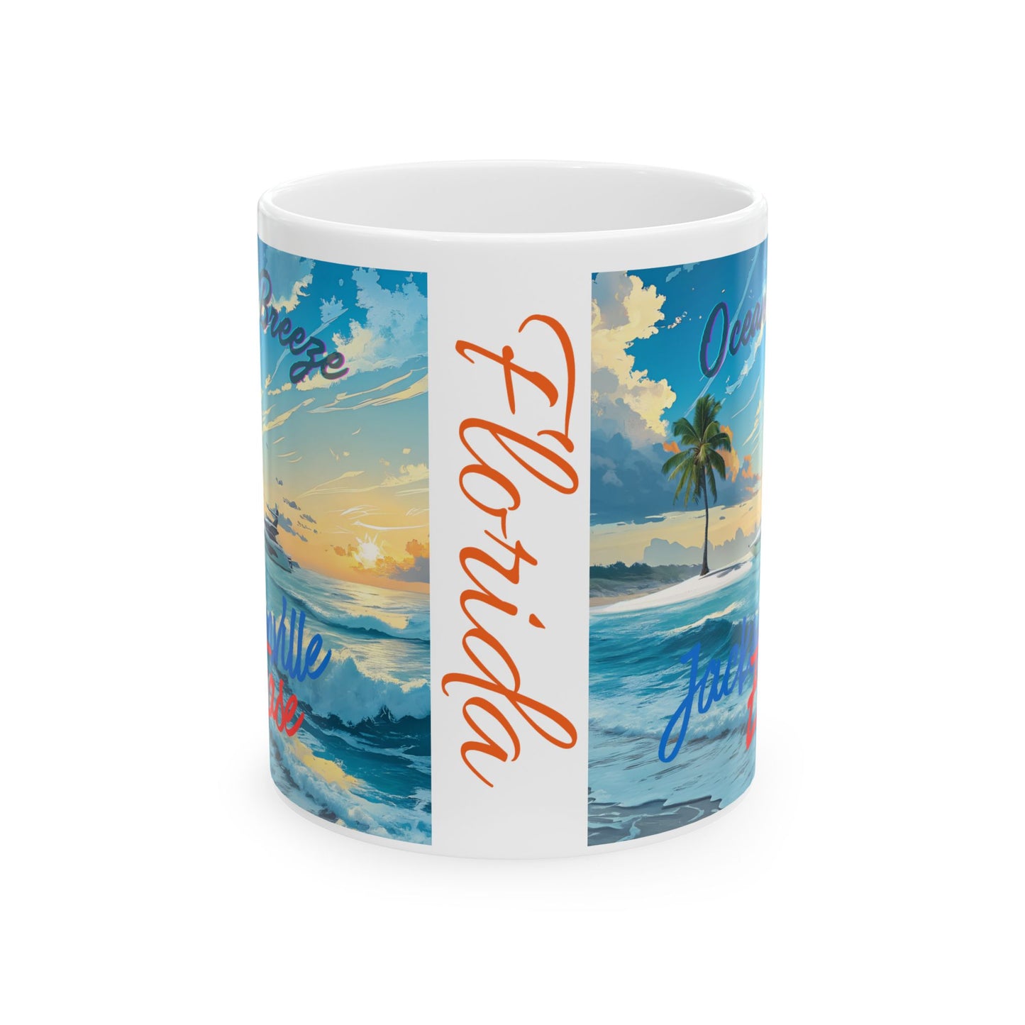 Florida Sunset Ceramic Mug, Beach Lover Gift, Tropical Decor, Vacation Memory, Coastal Vibes, Coffee Tea Cup