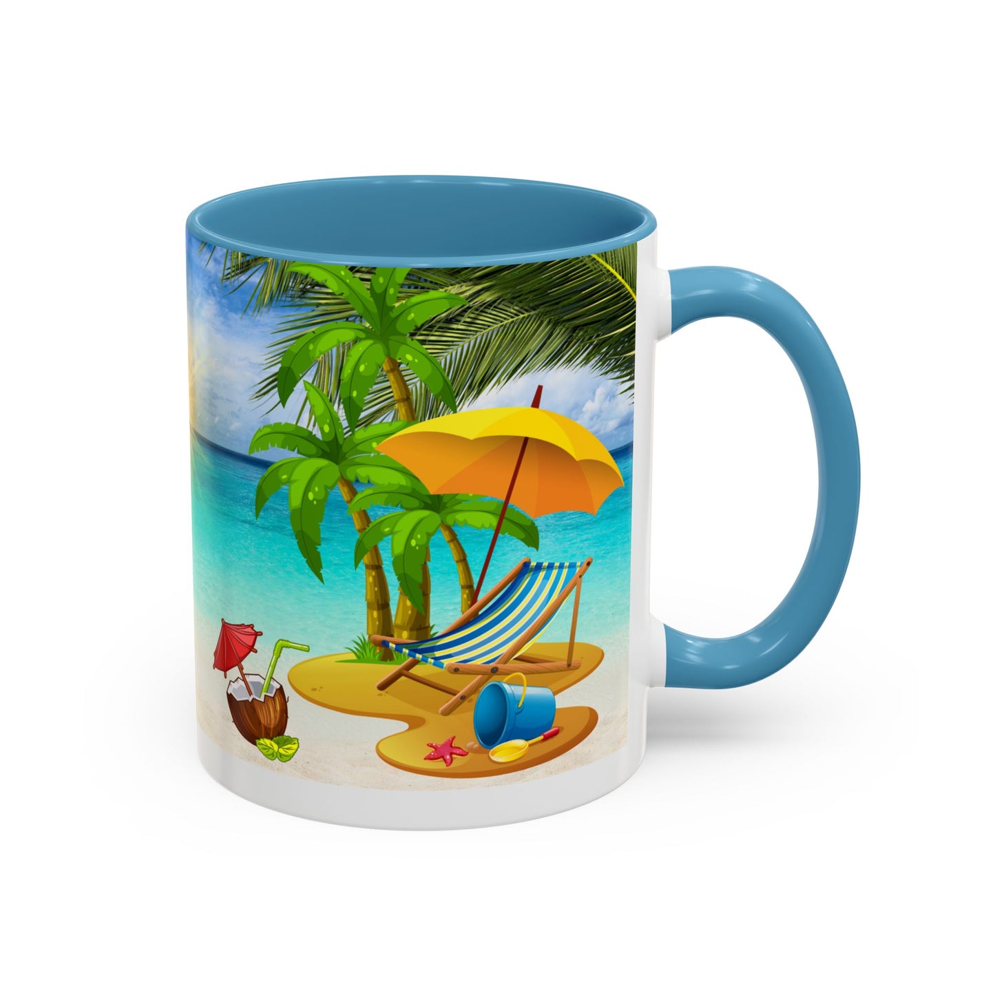 Beach Vibes Coffee Mug | Tropical Vacation Drinkware | Summer Gift | Relaxation Mug | Ocean Scene Cup