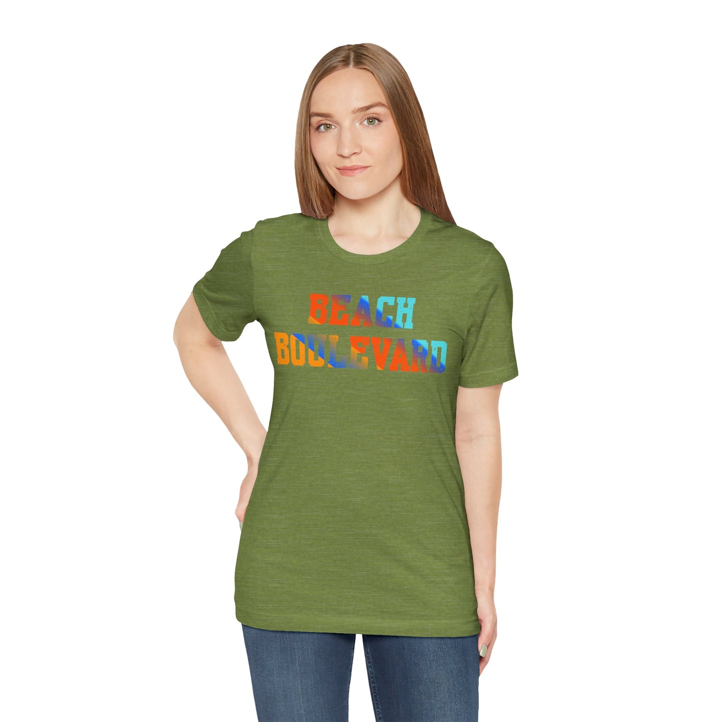 Beach Boulevard Unisex Jersey BELLA+CANVAS- Summer Vibes T-Shirt, Casual Wear, Vacation Shirt, Beach Lover Gift, Graphic Tee