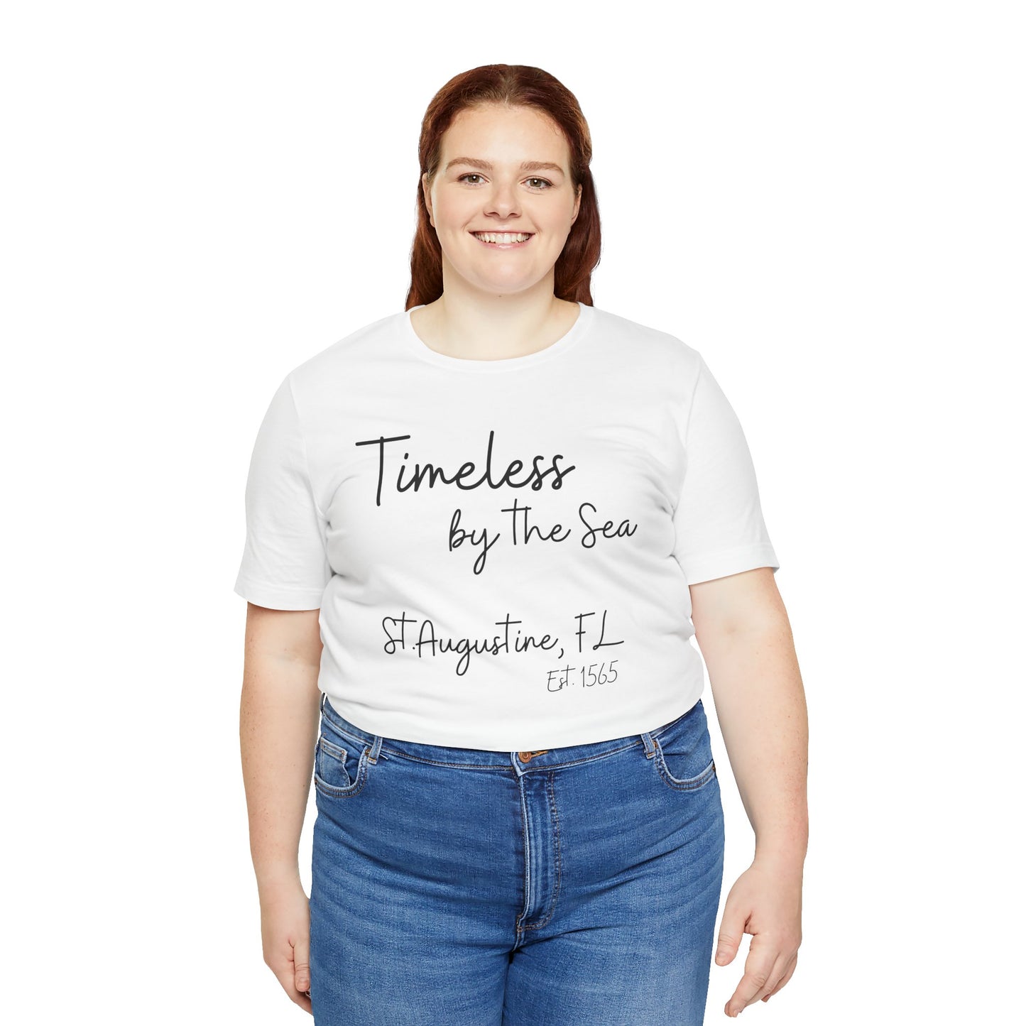Timeless by The Sea Short Sleeve Tee - BELLA+CANVAS 3001-Casual Beach Wear, Perfect Gift for Ocean Lovers, Vacation Outfits, Summer Apparel, Coastal Style