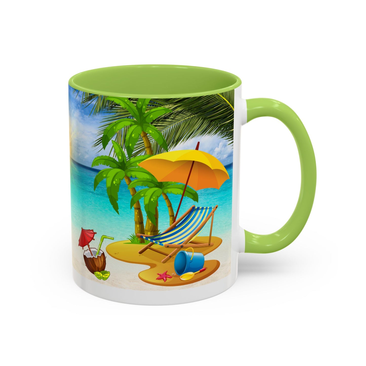 Beach Vibes Coffee Mug | Tropical Vacation Drinkware | Summer Gift | Relaxation Mug | Ocean Scene Cup