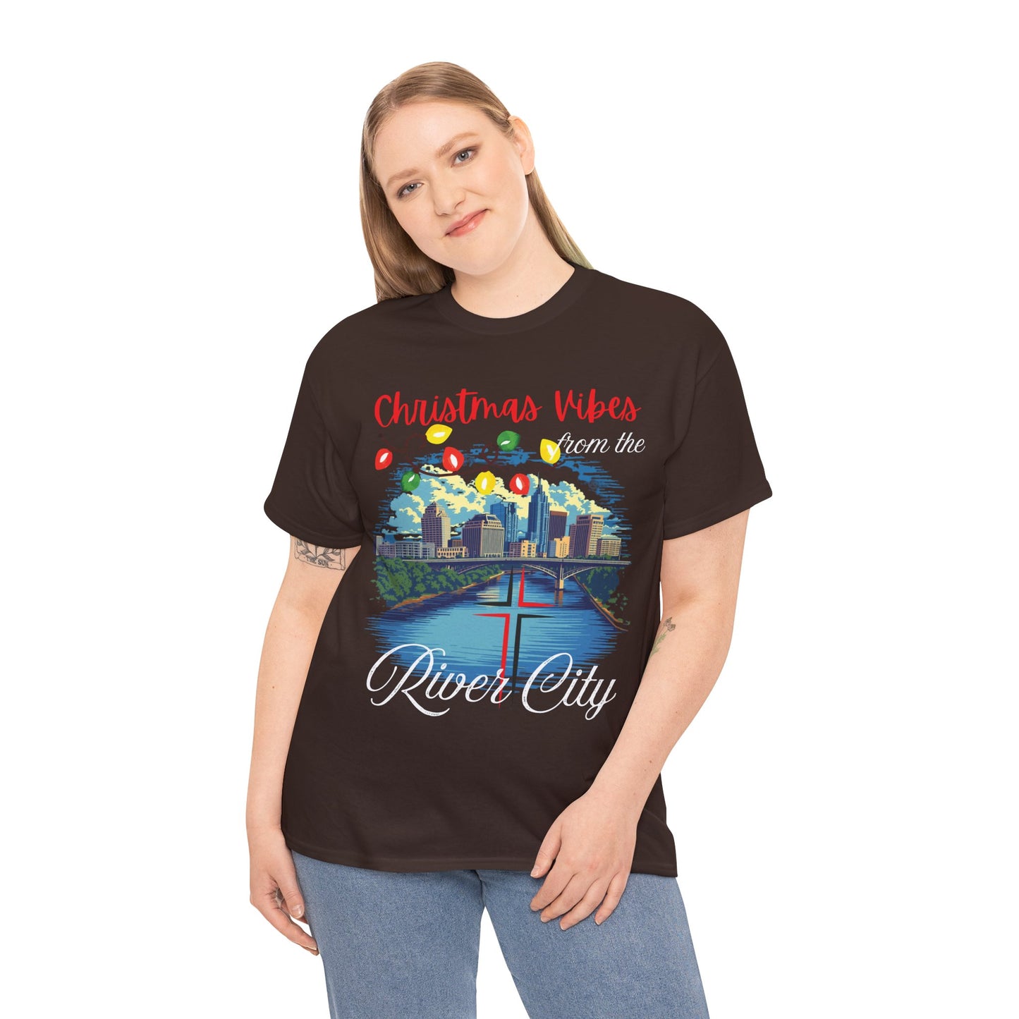 Christmas Vibes River City Tee-GILDAN 5000