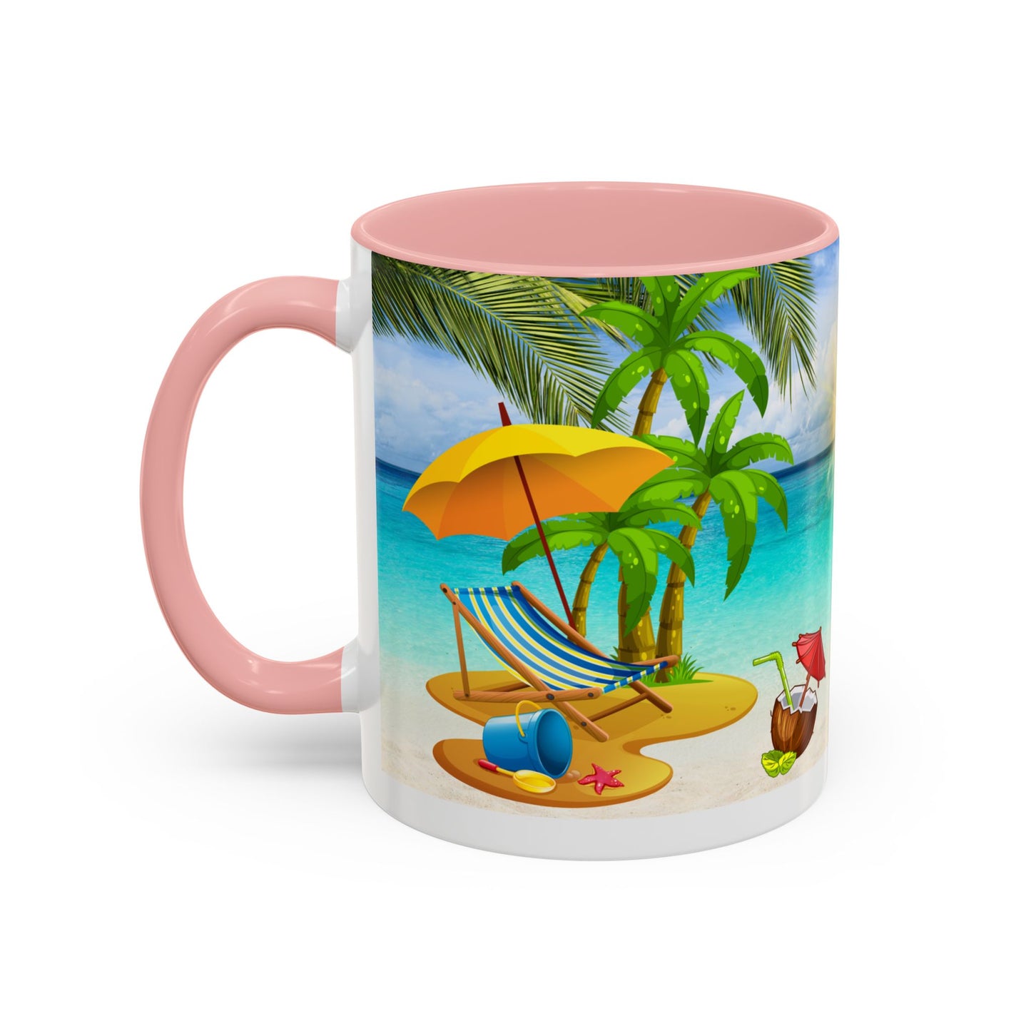 Beach Vibes Coffee Mug | Tropical Vacation Drinkware | Summer Gift | Relaxation Mug | Ocean Scene Cup