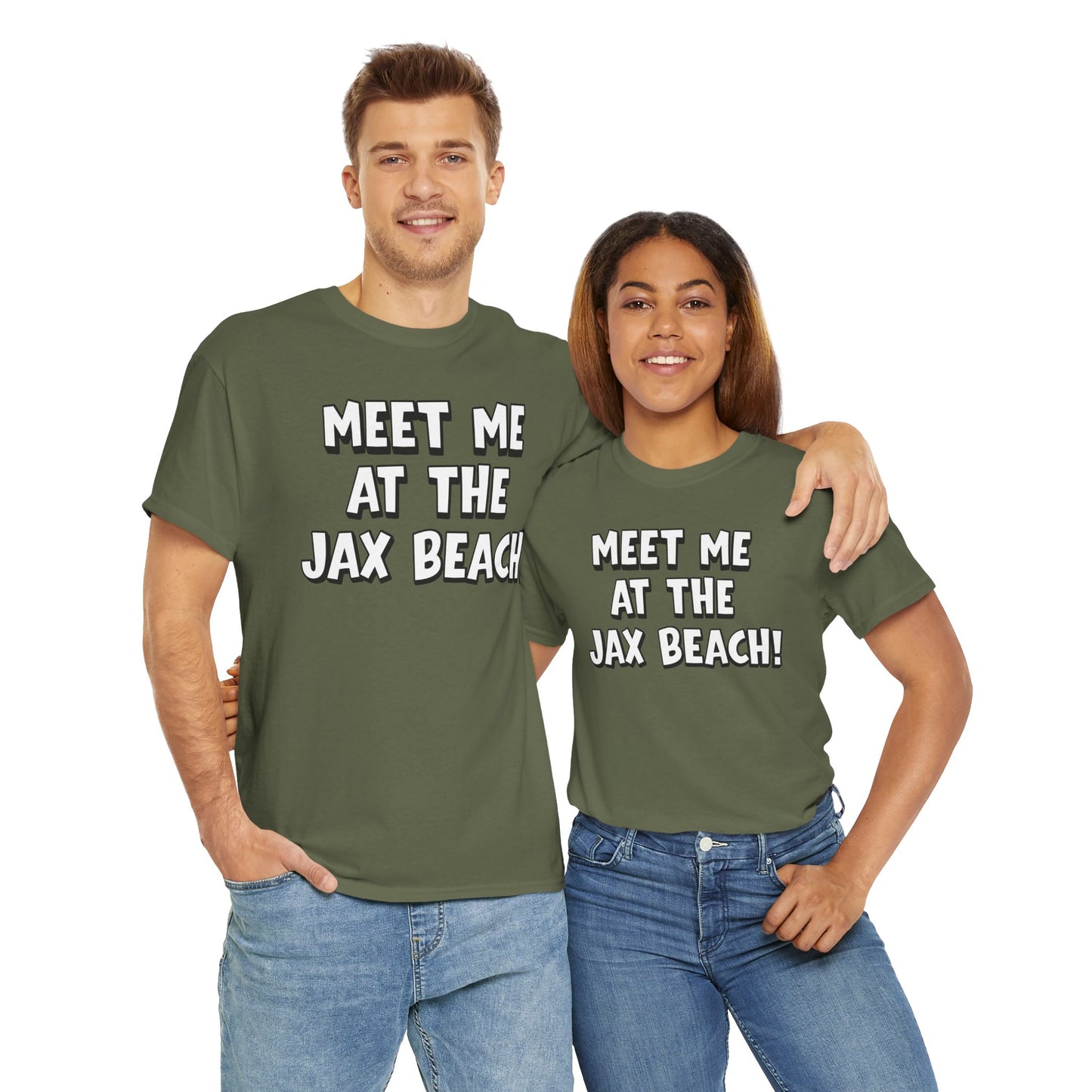 Meet Me at the Jax Beach Unisex Tee, -GILDAN 5000-Beach Day Shirt, Summer Vacation Top, Casual Beachwear, Coastal Gift, Fun Family Outing