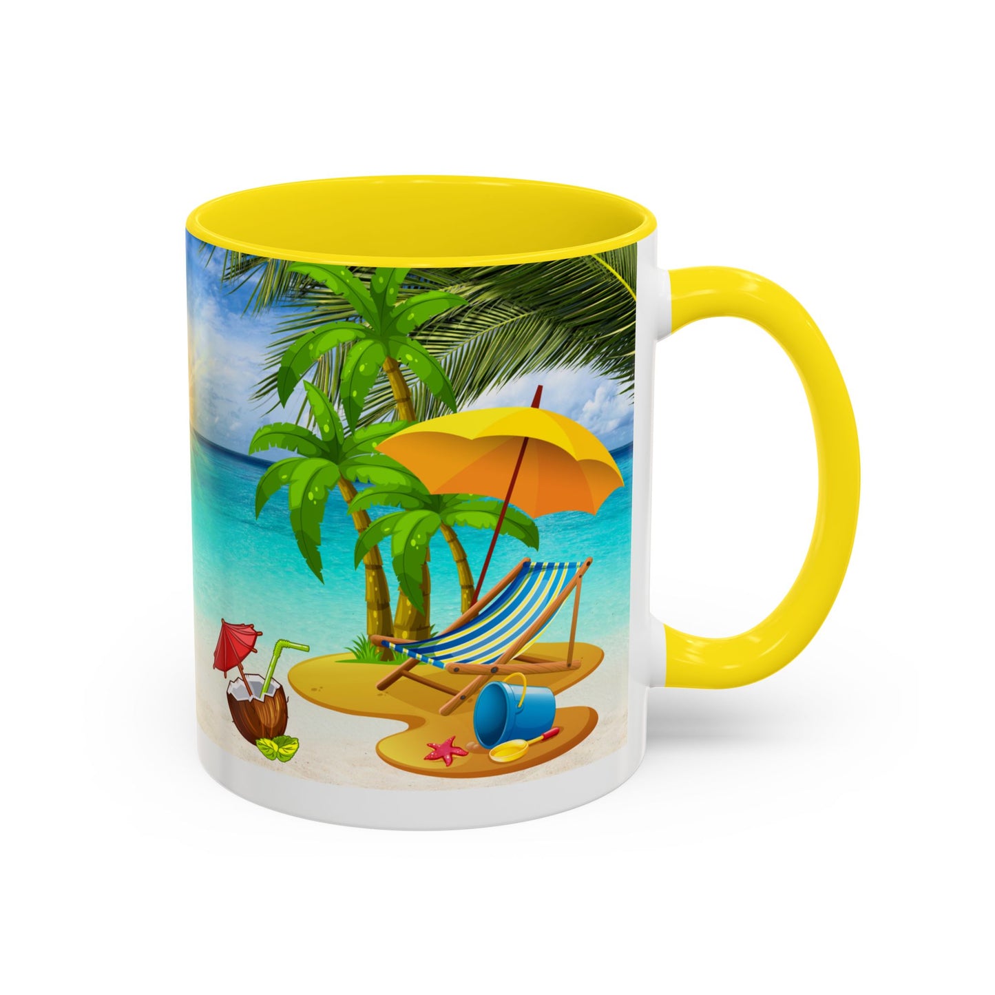 Beach Vibes Coffee Mug | Tropical Vacation Drinkware | Summer Gift | Relaxation Mug | Ocean Scene Cup