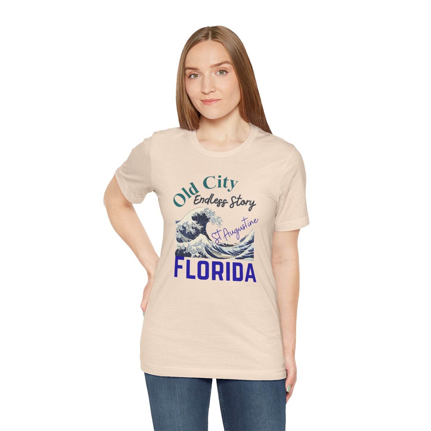 St. Augustine Beach Vibe Tee - Old City Endless Story Florida, Vacation Souvenir Shirt, Tourist Gift, Casual Summer Wear, Beach Lover Tee