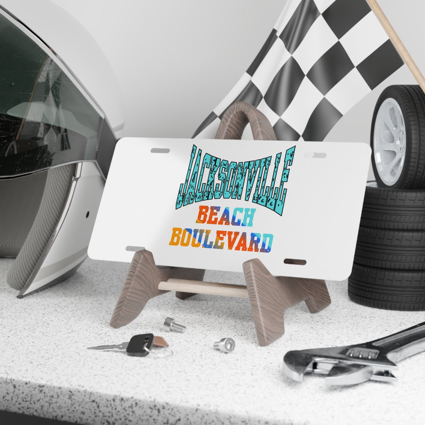 Jacksonville Beach Boulevard Vanity Plate - Coastal Car Decor