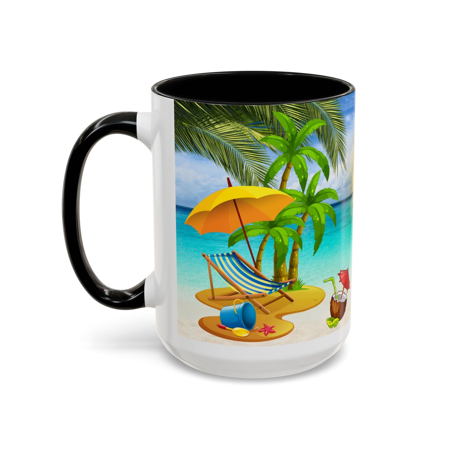 Beach Vibes Coffee Mug | Tropical Vacation Drinkware | Summer Gift | Relaxation Mug | Ocean Scene Cup