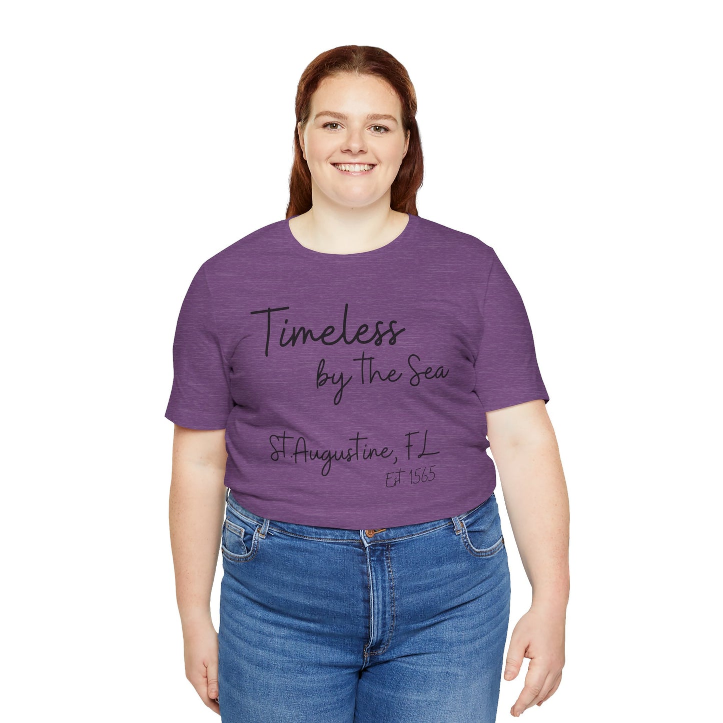 Timeless by The Sea Short Sleeve Tee - BELLA+CANVAS 3001-Casual Beach Wear, Perfect Gift for Ocean Lovers, Vacation Outfits, Summer Apparel, Coastal Style