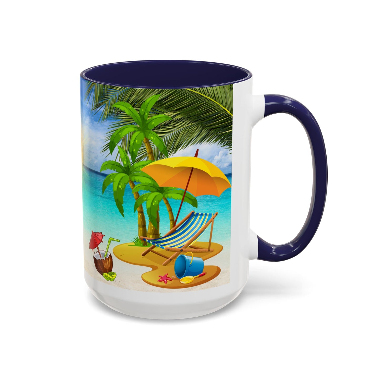 Beach Vibes Coffee Mug | Tropical Vacation Drinkware | Summer Gift | Relaxation Mug | Ocean Scene Cup