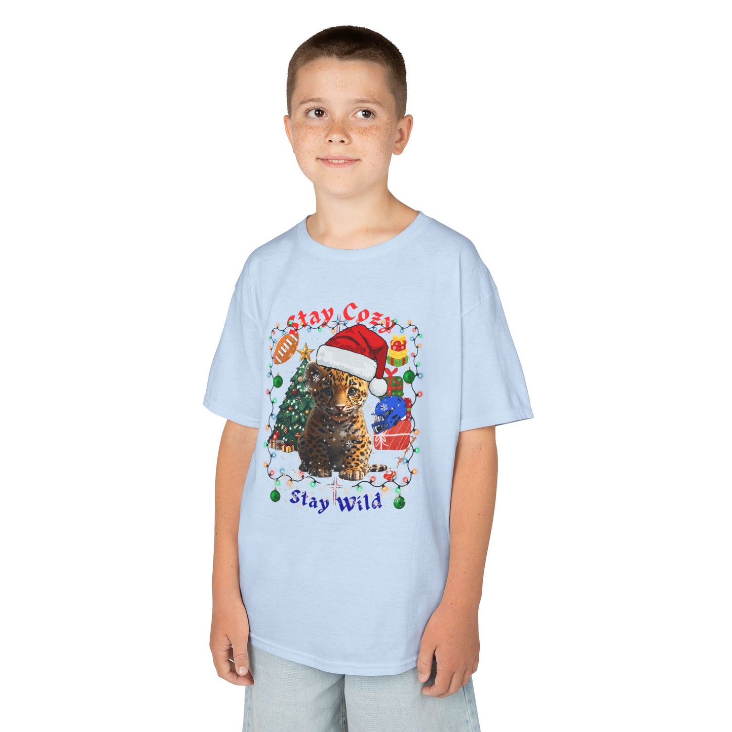 Festive Kids Tee - Stay Cozy Stay Wild Christmas T-Shirt