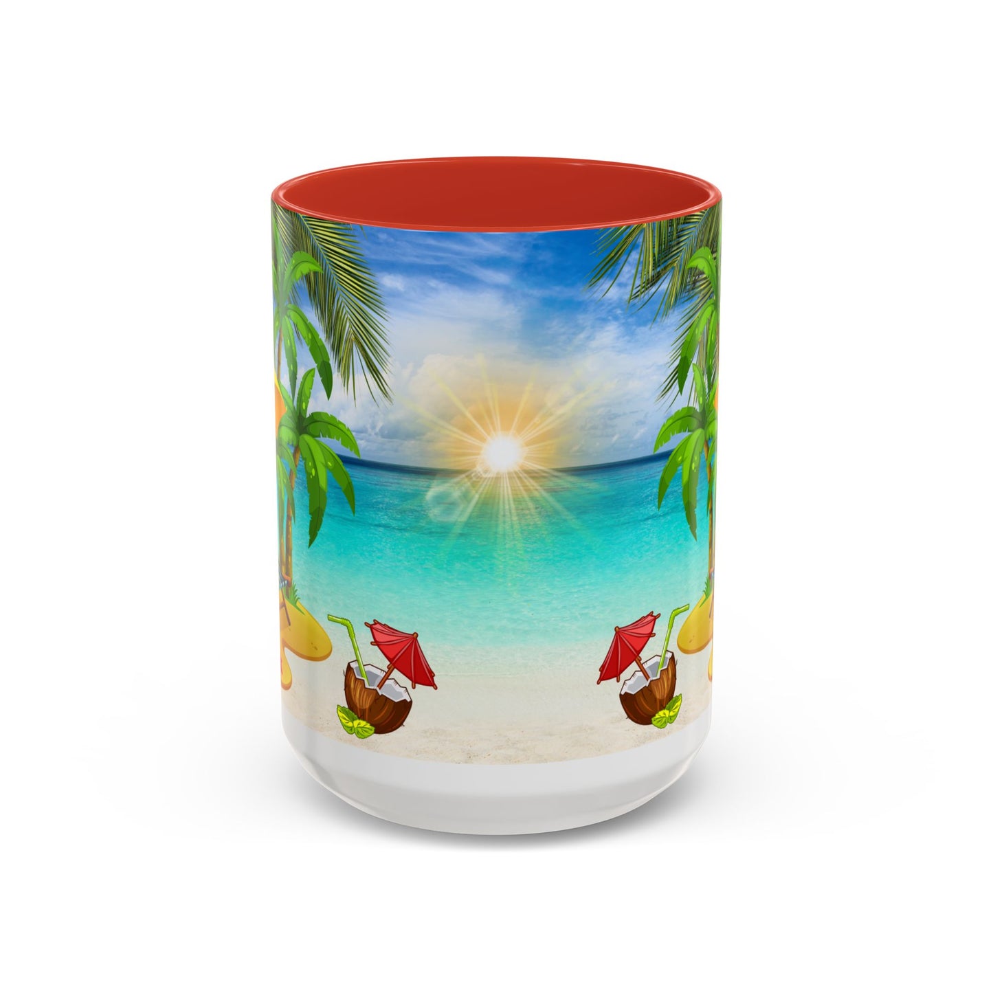 Beach Vibes Coffee Mug | Tropical Vacation Drinkware | Summer Gift | Relaxation Mug | Ocean Scene Cup