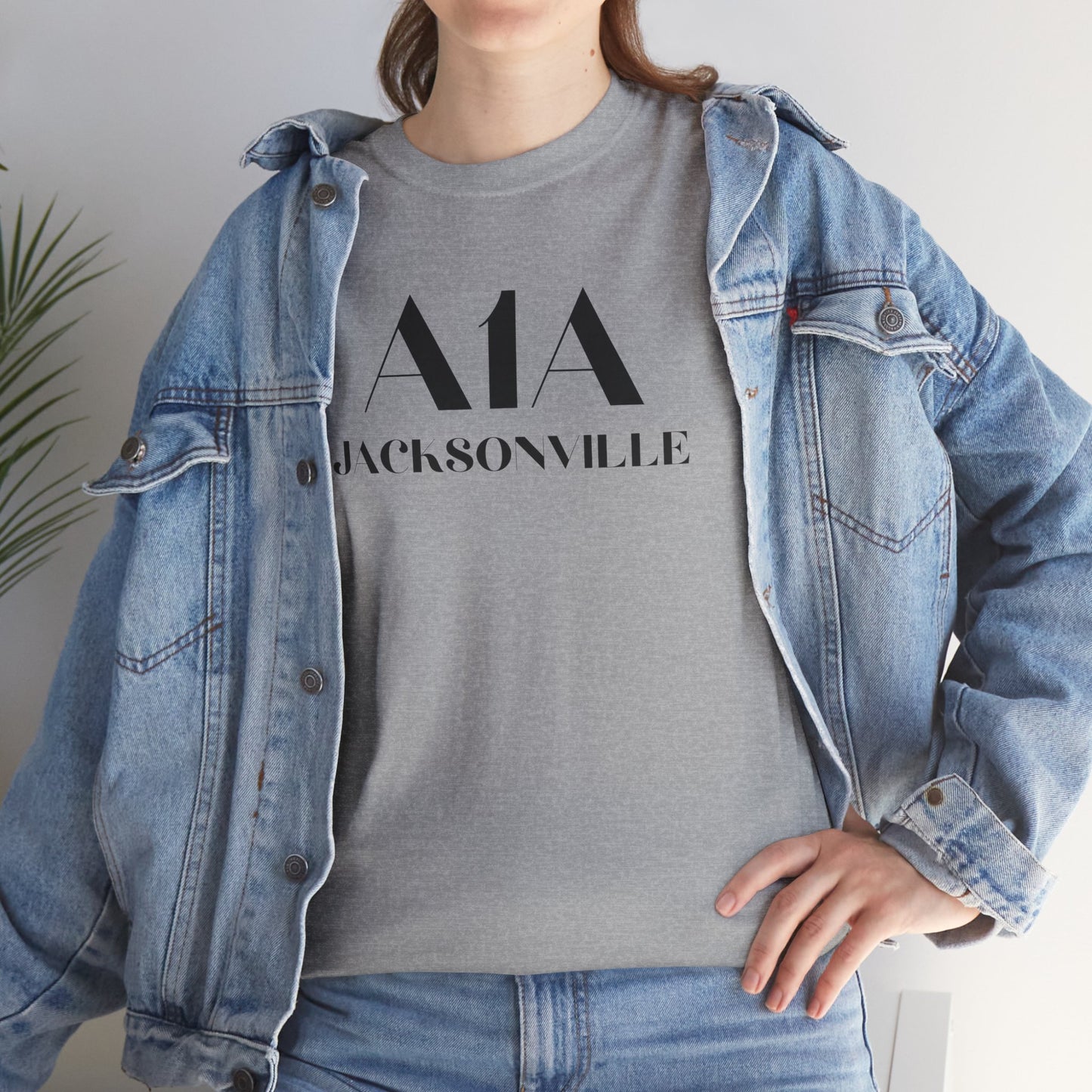 Jacksonville A1A Unisex Heavy Cotton-Gildan 5000-Tee, Casual Wear, Beach Outfit, Souvenir Shirt, Gift for Travelers, Summer Fashion