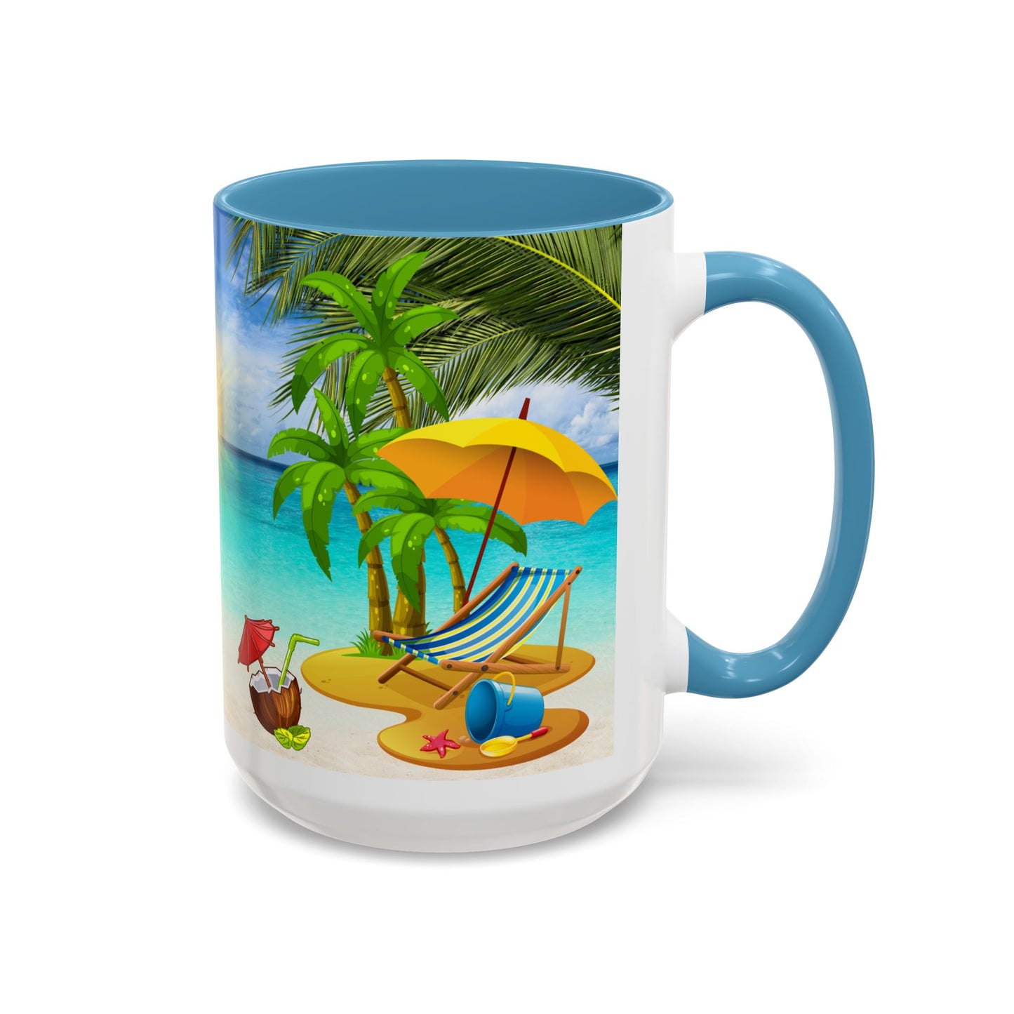Beach Vibes Coffee Mug | Tropical Vacation Drinkware | Summer Gift | Relaxation Mug | Ocean Scene Cup