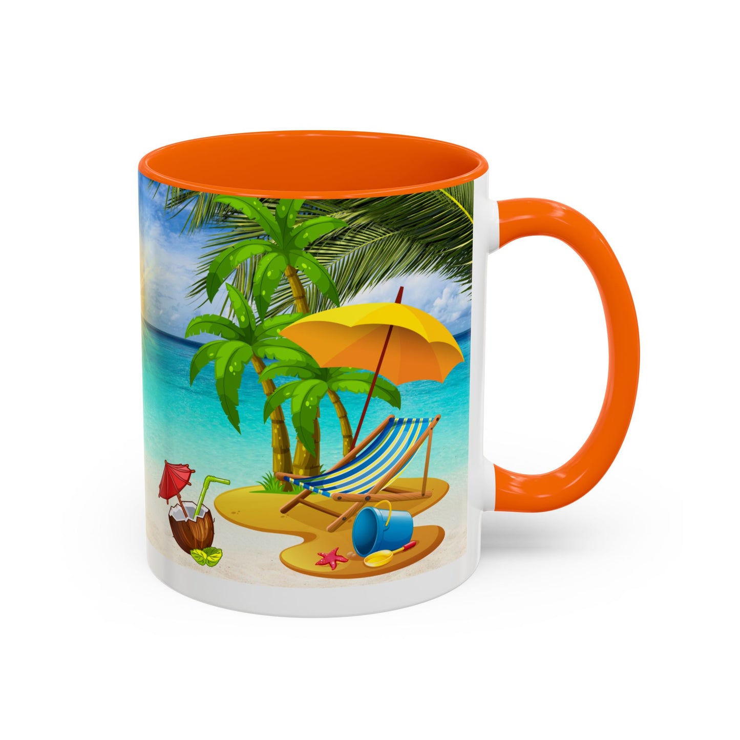 Beach Vibes Coffee Mug | Tropical Vacation Drinkware | Summer Gift | Relaxation Mug | Ocean Scene Cup