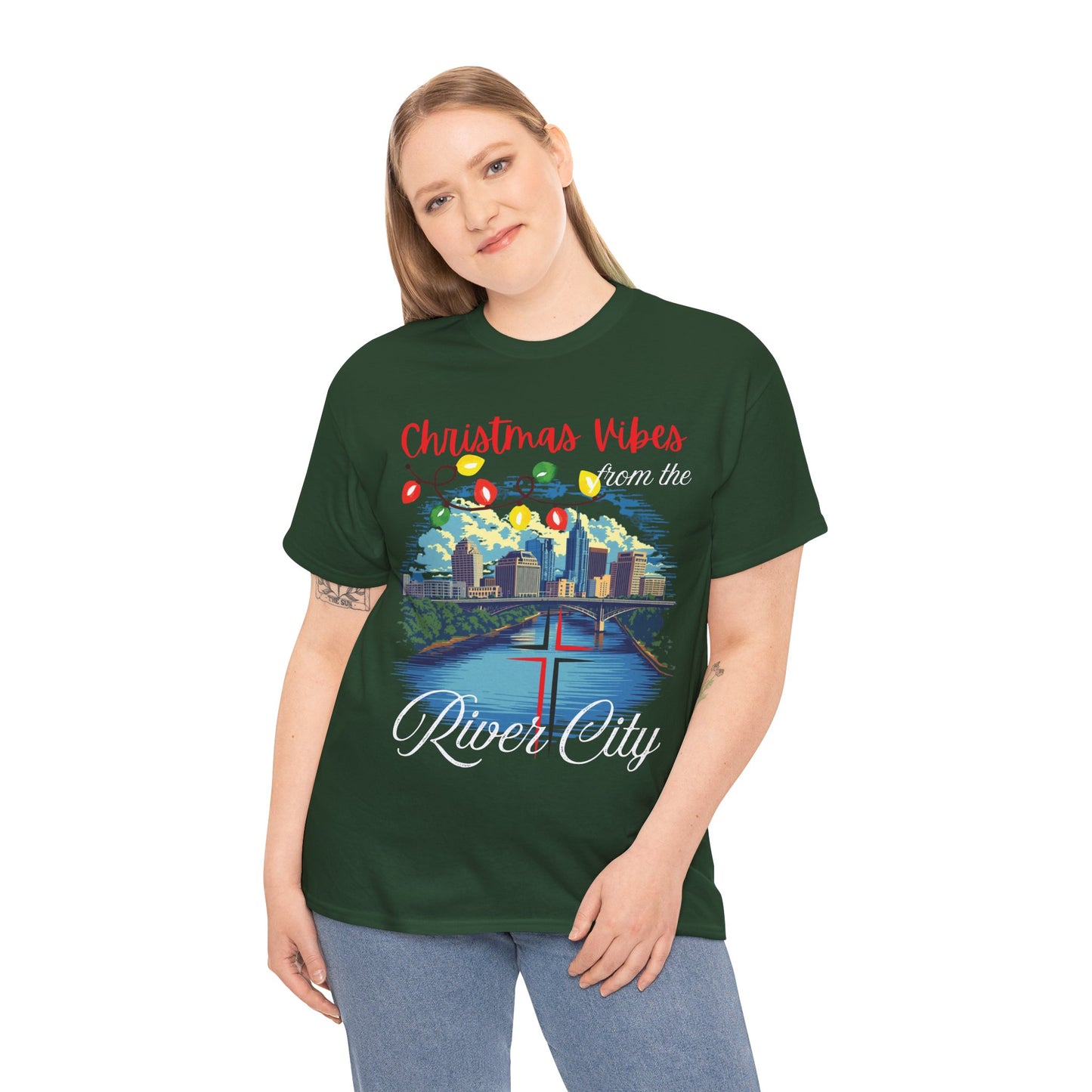 Christmas Vibes River City Tee-GILDAN 5000