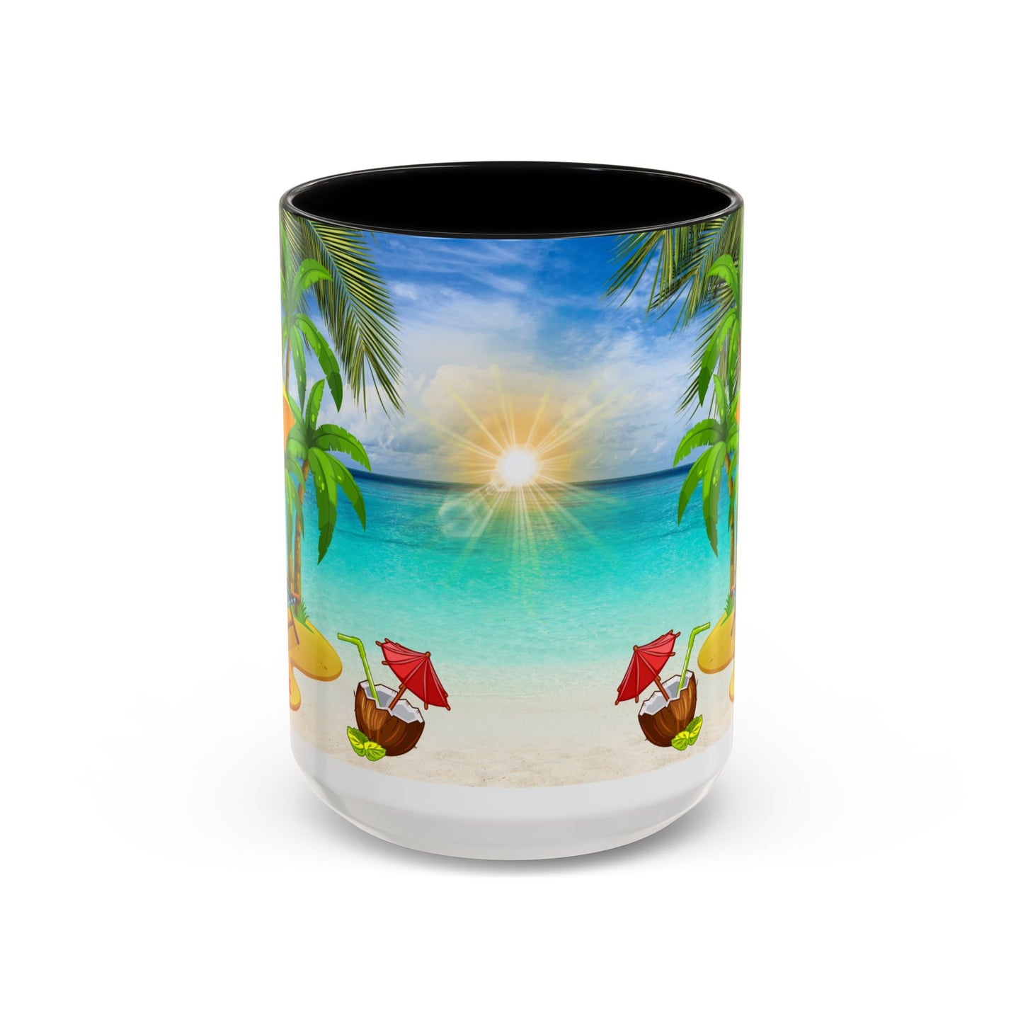 Beach Vibes Coffee Mug | Tropical Vacation Drinkware | Summer Gift | Relaxation Mug | Ocean Scene Cup