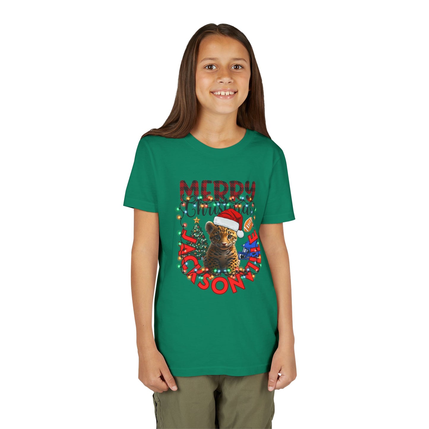 Merry Jacksonville Christmas Youth Tee BELLA+CANVAS 3001 Y