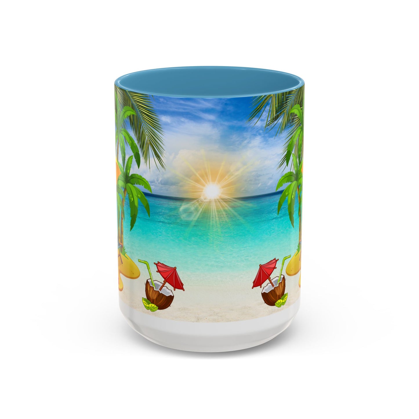 Beach Vibes Coffee Mug | Tropical Vacation Drinkware | Summer Gift | Relaxation Mug | Ocean Scene Cup