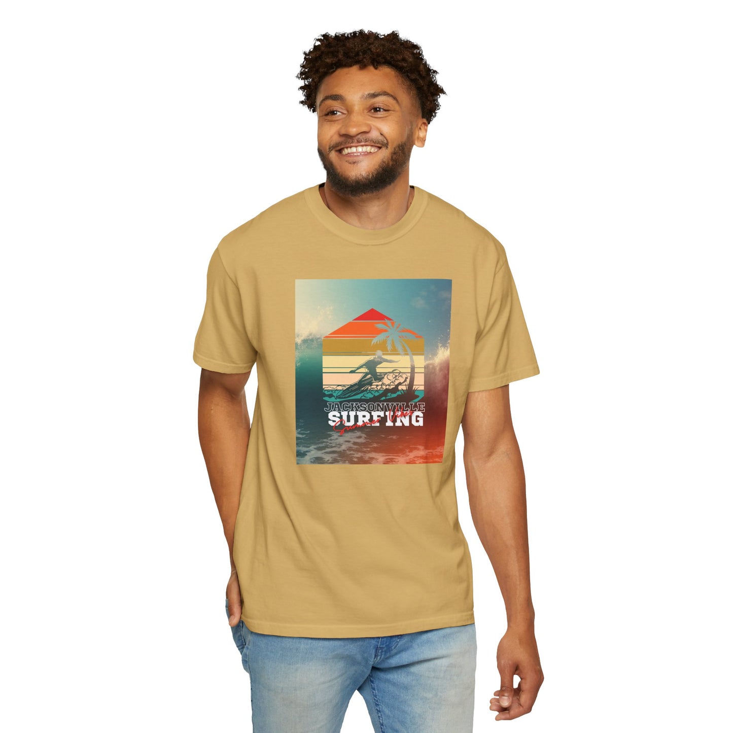 Surf Vibes Unisex Garment-Dyed T-Shirt - Perfect for Beach Lovers, Summer Festivals, Surfing Enthusiasts, Gift for Surfers, Casual Wear