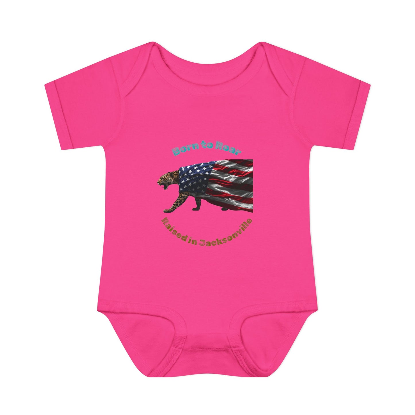 Born to Roar Baby Bodysuit - Cute Infant Outfit for Newborn Boys & Girls, Perfect for Baby Showers, 4th of July & Everyday Wear