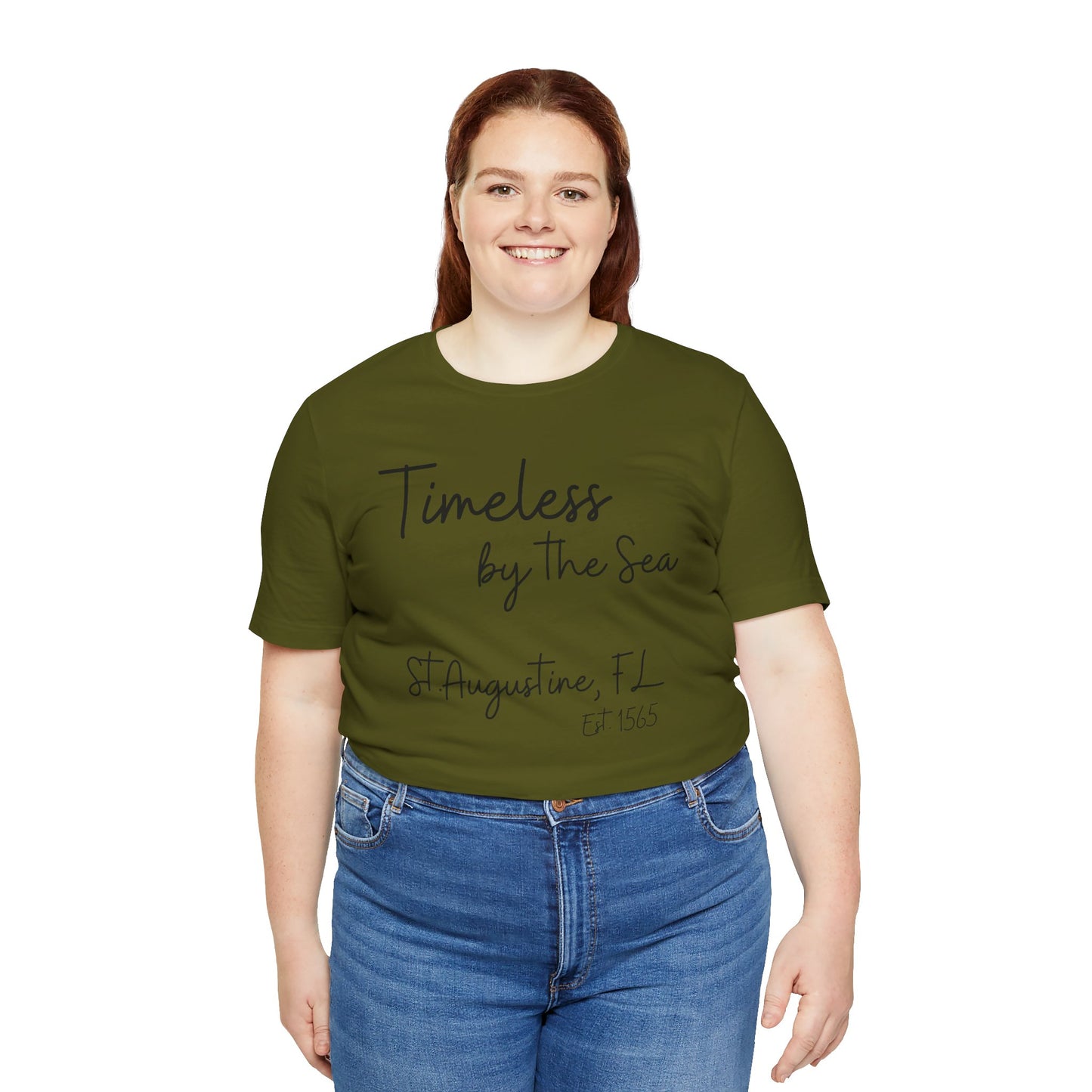 Timeless by The Sea Short Sleeve Tee - BELLA+CANVAS 3001-Casual Beach Wear, Perfect Gift for Ocean Lovers, Vacation Outfits, Summer Apparel, Coastal Style