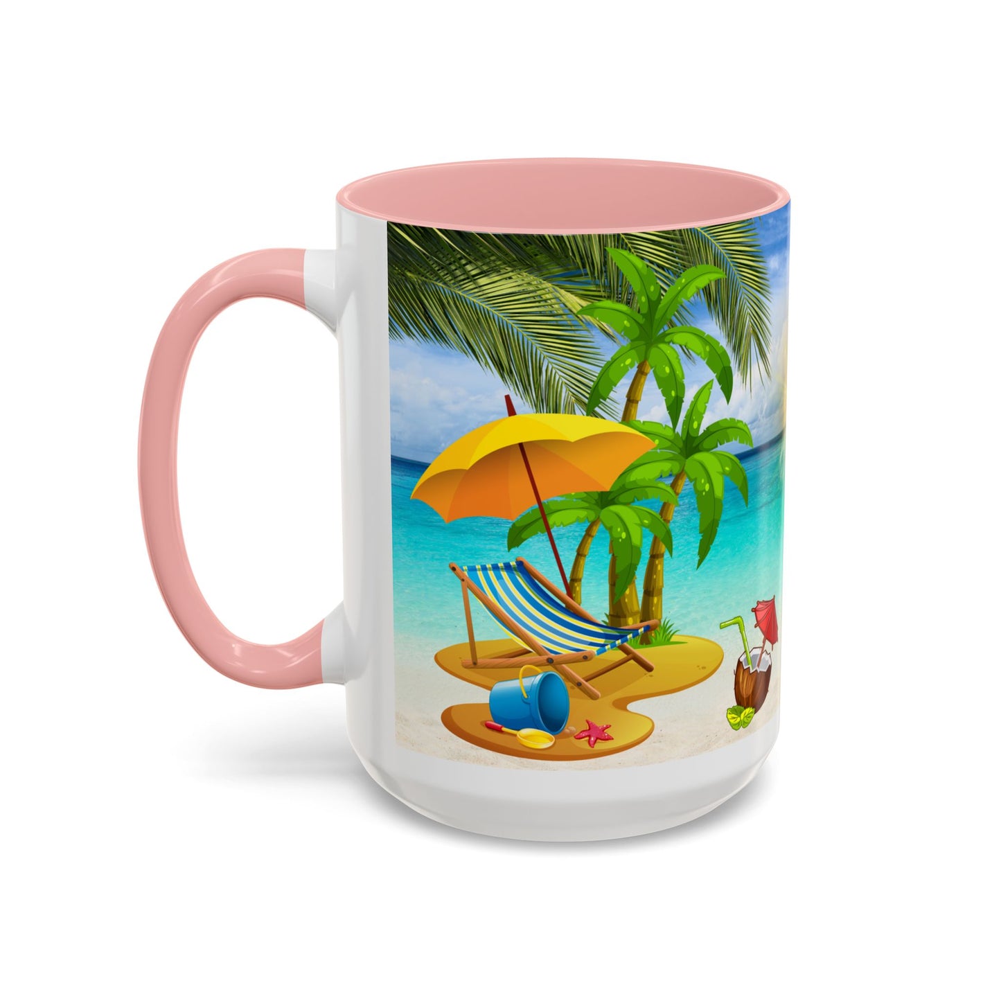 Beach Vibes Coffee Mug | Tropical Vacation Drinkware | Summer Gift | Relaxation Mug | Ocean Scene Cup