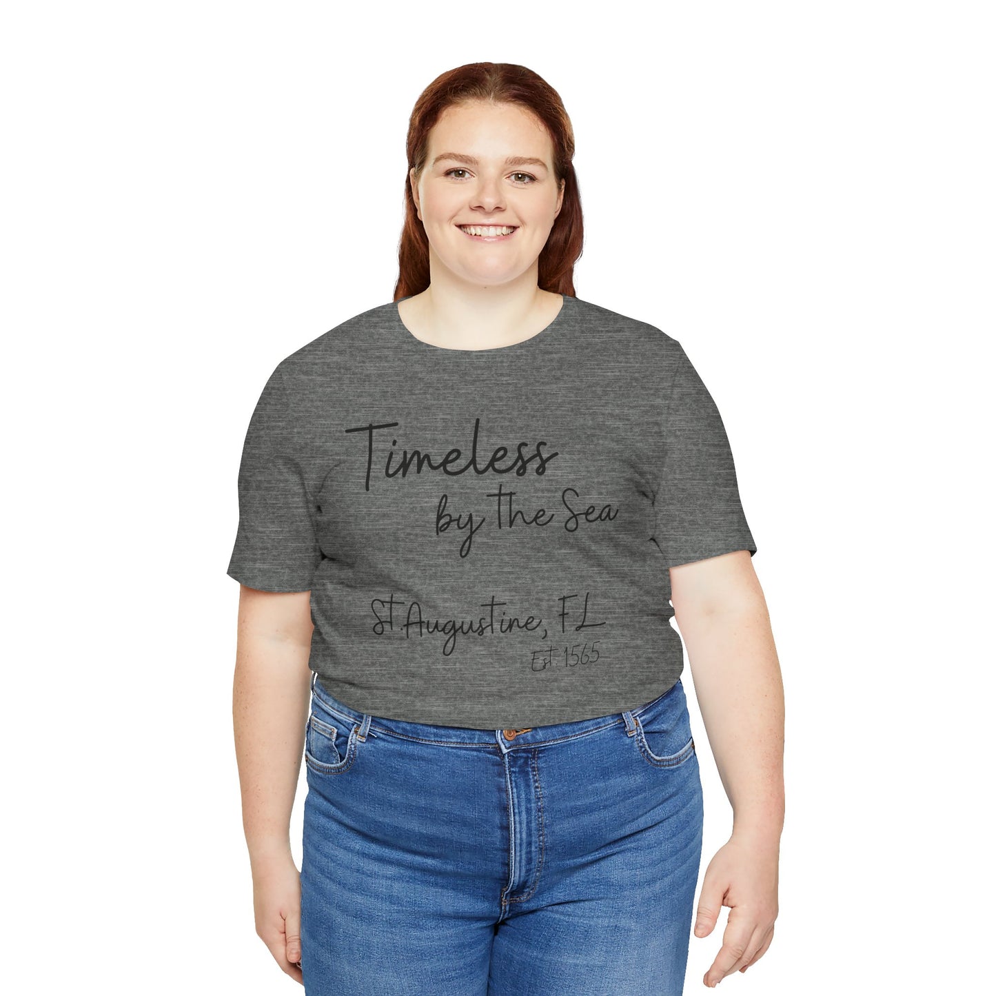 Timeless by The Sea Short Sleeve Tee - BELLA+CANVAS 3001-Casual Beach Wear, Perfect Gift for Ocean Lovers, Vacation Outfits, Summer Apparel, Coastal Style