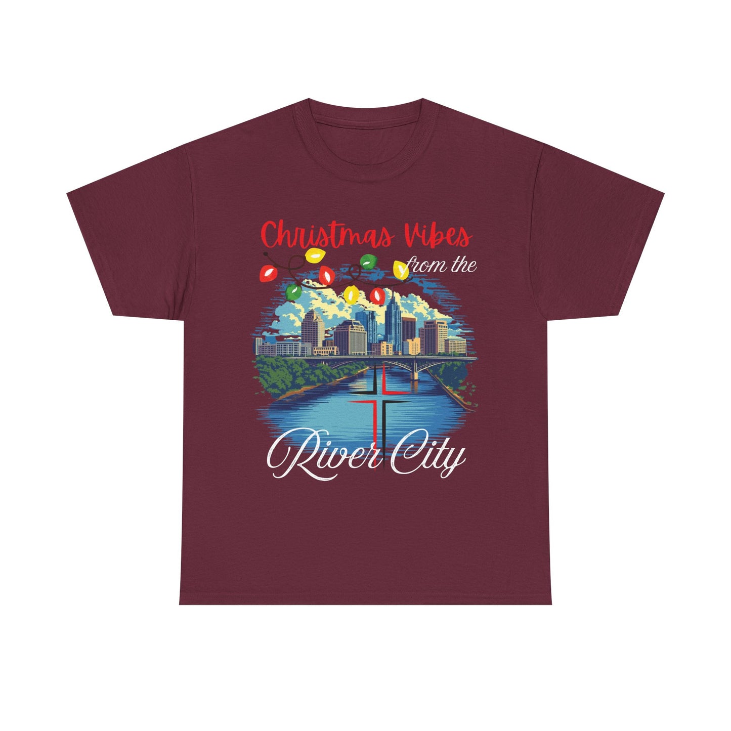 Christmas Vibes River City Tee-GILDAN 5000