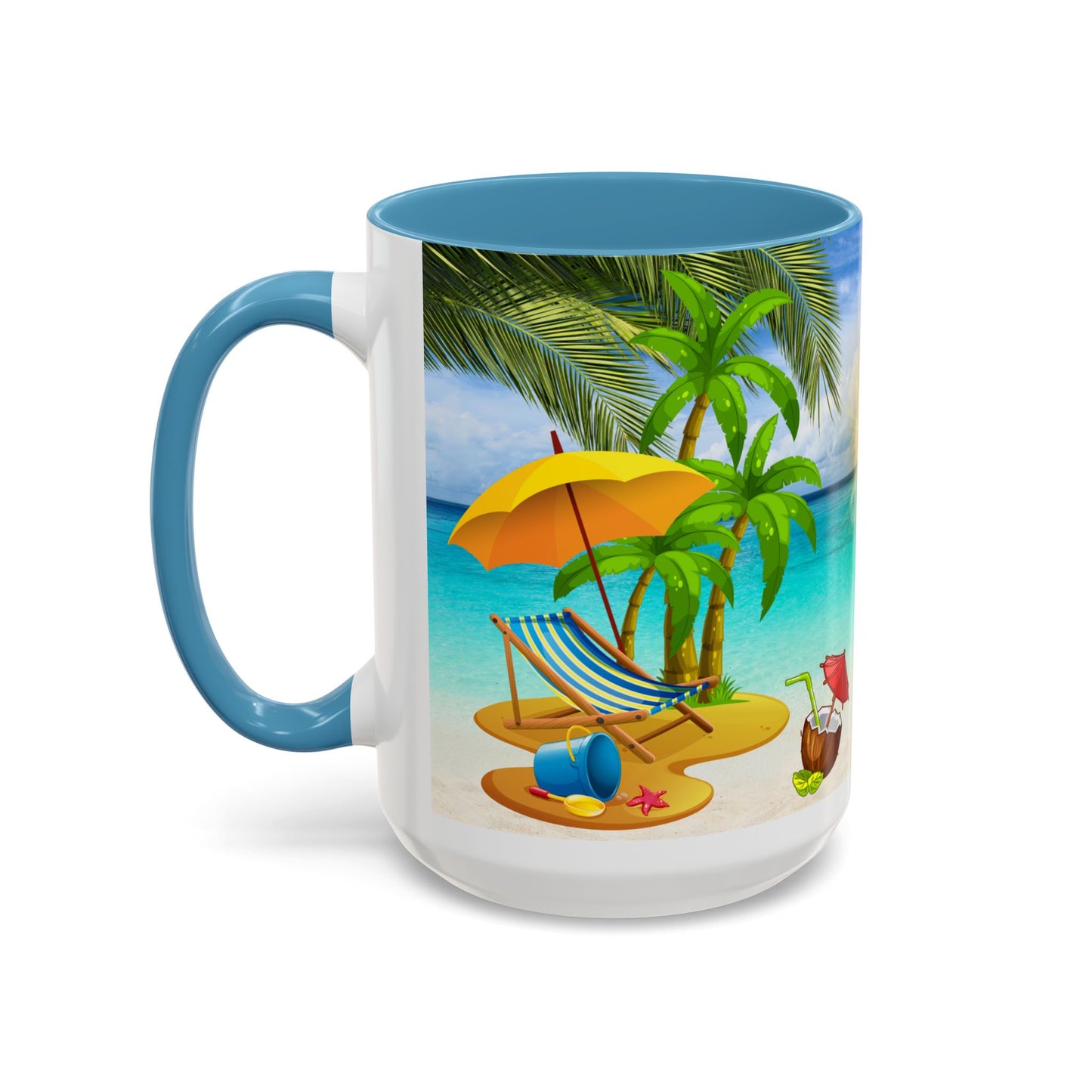 Beach Vibes Coffee Mug | Tropical Vacation Drinkware | Summer Gift | Relaxation Mug | Ocean Scene Cup
