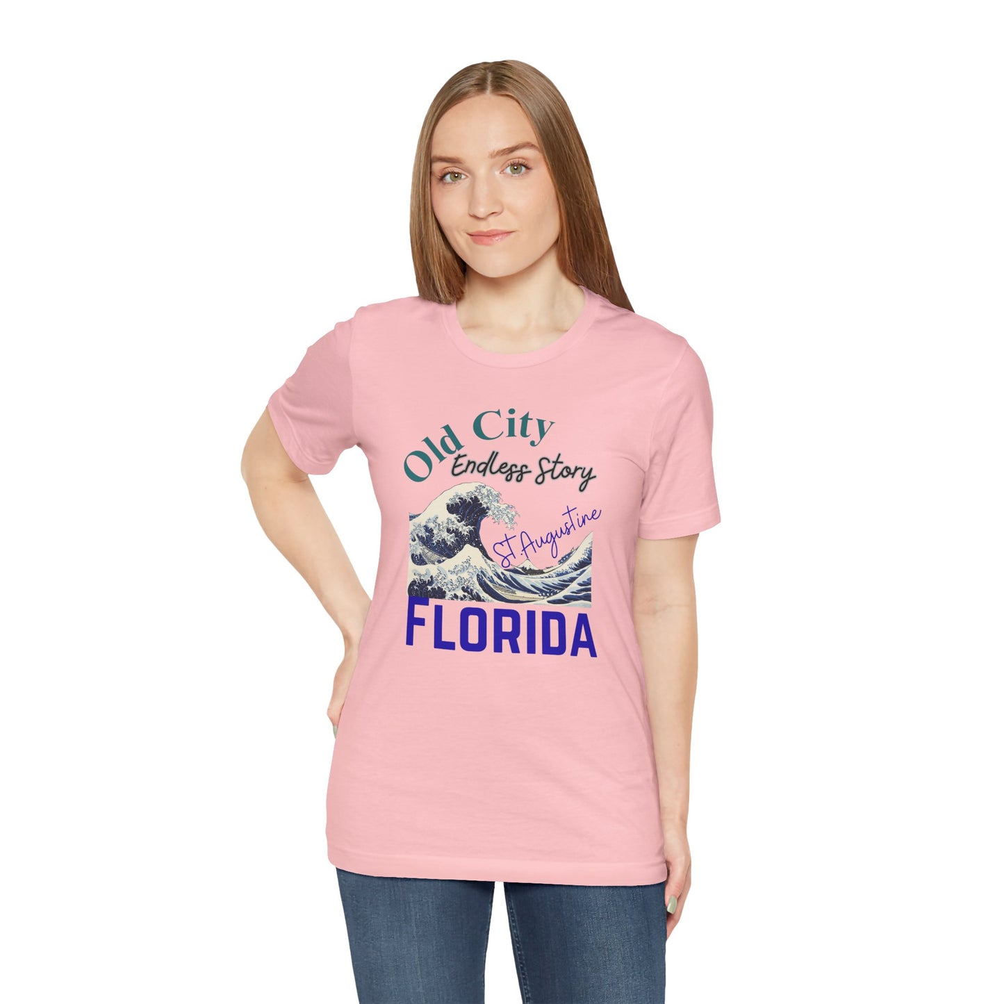 St. Augustine Beach Vibe Tee - Old City Endless Story Florida, Vacation Souvenir Shirt, Tourist Gift, Casual Summer Wear, Beach Lover Tee