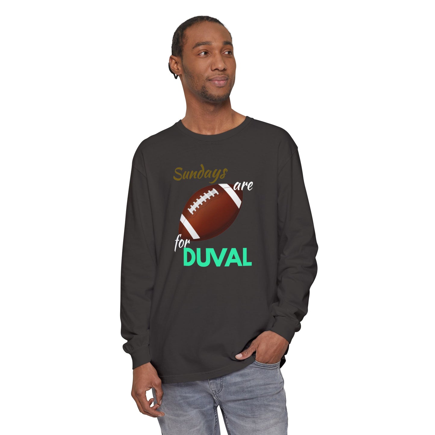 Comfort Colors -Sundays Are for Football Long Sleeve T-Shirt, Unisex Graphic Tee, Casual Wear, Football Fans Apparel, Game Day Shirt, Gift for Him/Her