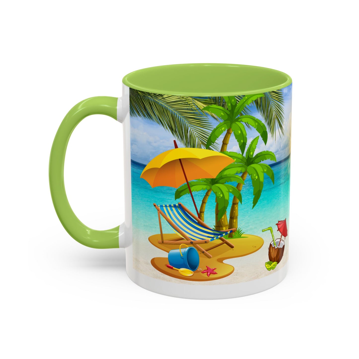 Beach Vibes Coffee Mug | Tropical Vacation Drinkware | Summer Gift | Relaxation Mug | Ocean Scene Cup