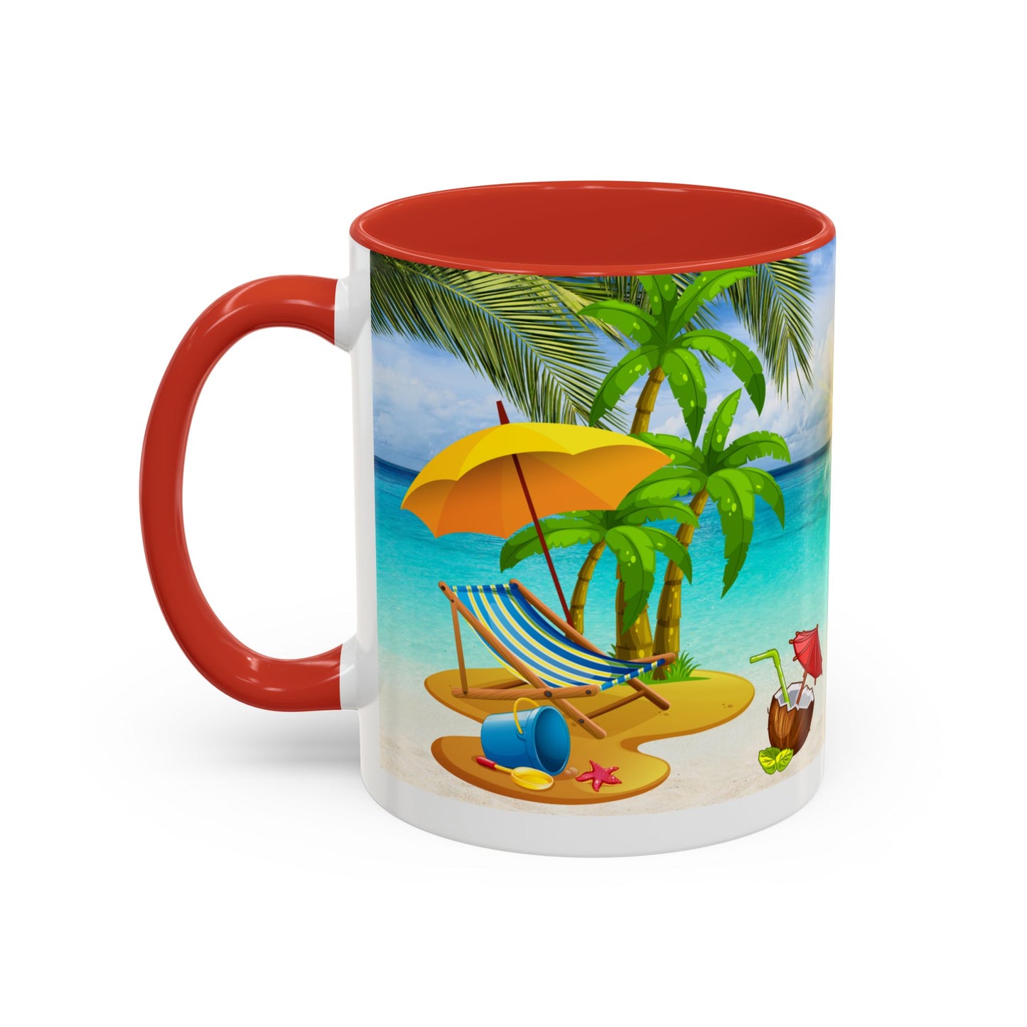 Beach Vibes Coffee Mug | Tropical Vacation Drinkware | Summer Gift | Relaxation Mug | Ocean Scene Cup