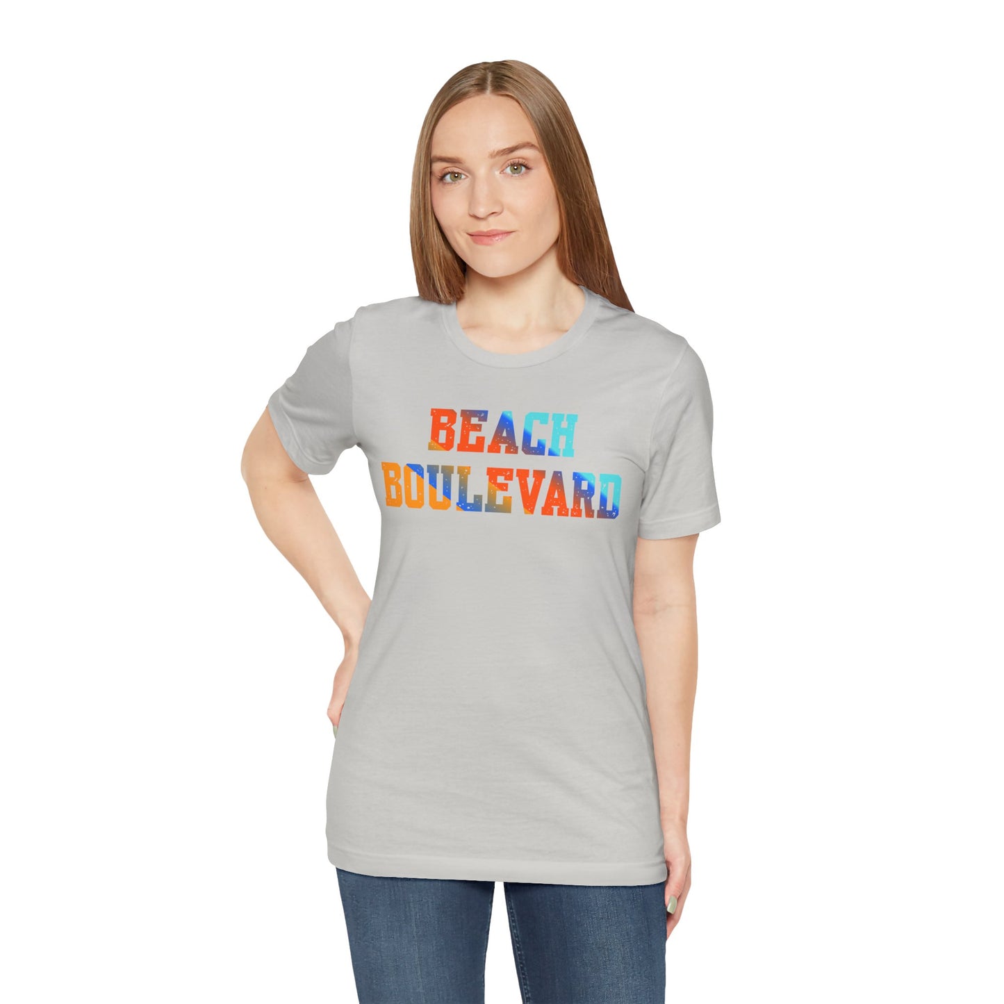 Beach Boulevard Unisex Jersey BELLA+CANVAS- Summer Vibes T-Shirt, Casual Wear, Vacation Shirt, Beach Lover Gift, Graphic Tee