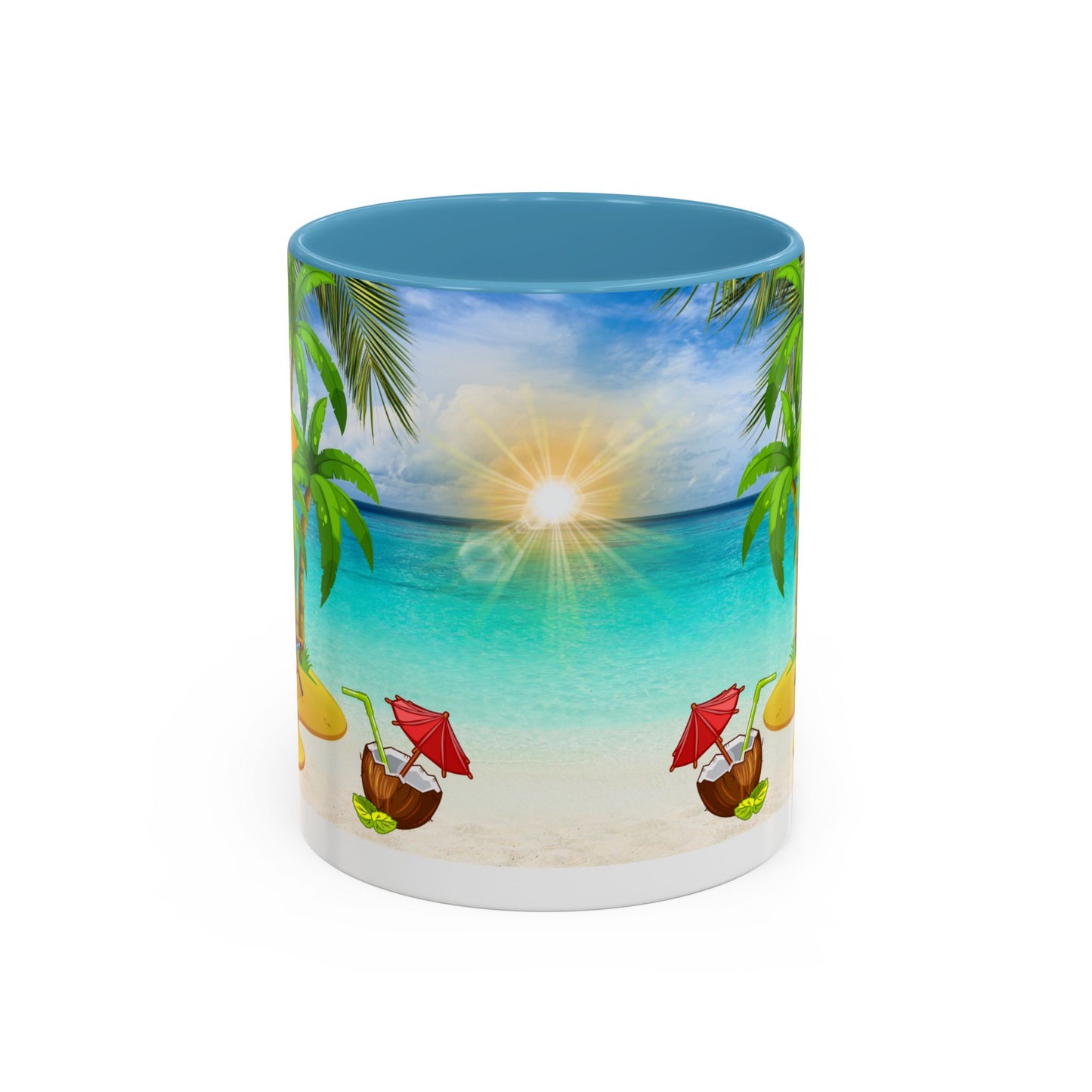 Beach Vibes Coffee Mug | Tropical Vacation Drinkware | Summer Gift | Relaxation Mug | Ocean Scene Cup