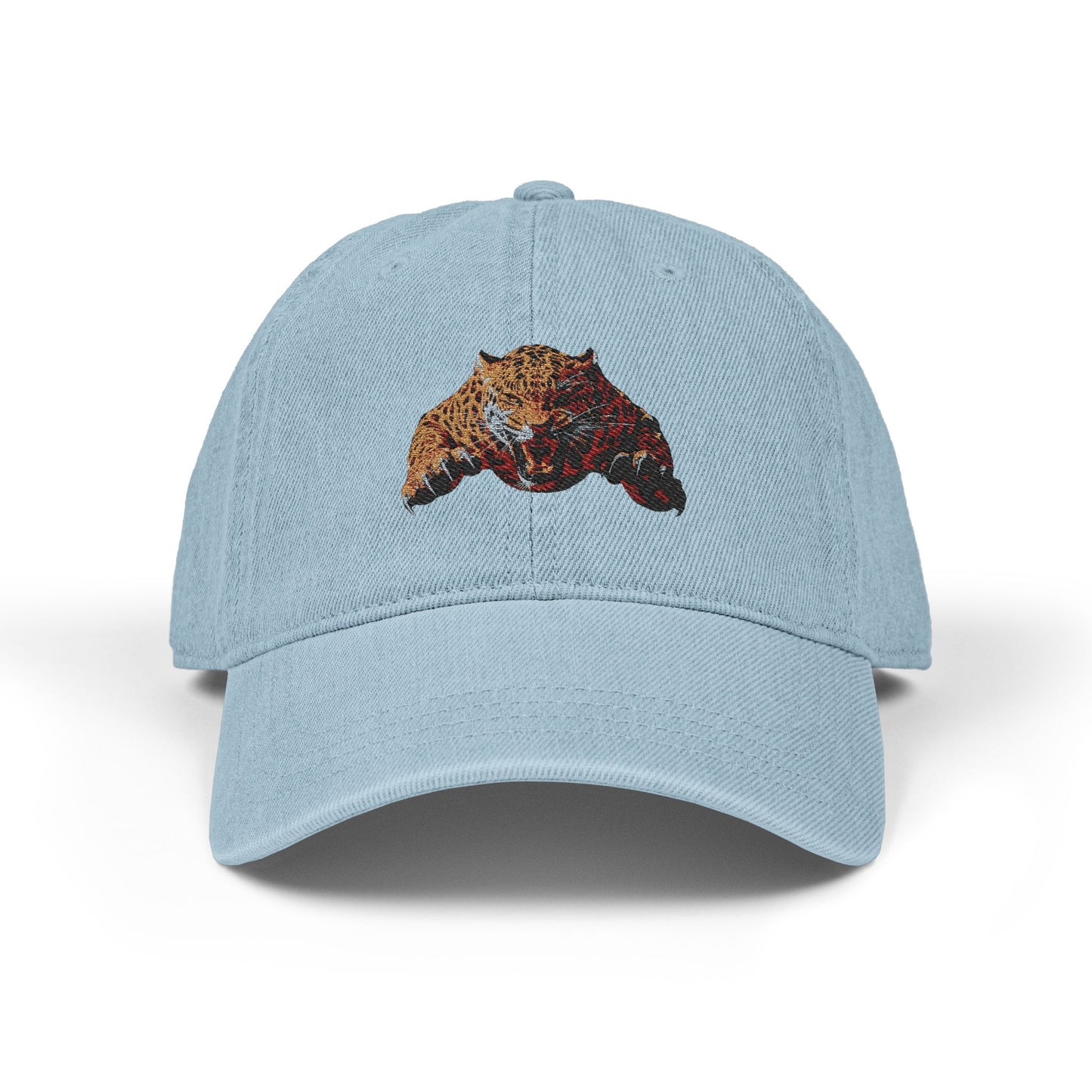 Embroidered Bear Denim Hat, Casual Cap, Gift for Nature Lovers, Trendy Hat, Outdoor Fashion, Adventure Gear, Wildlife Enthusiast