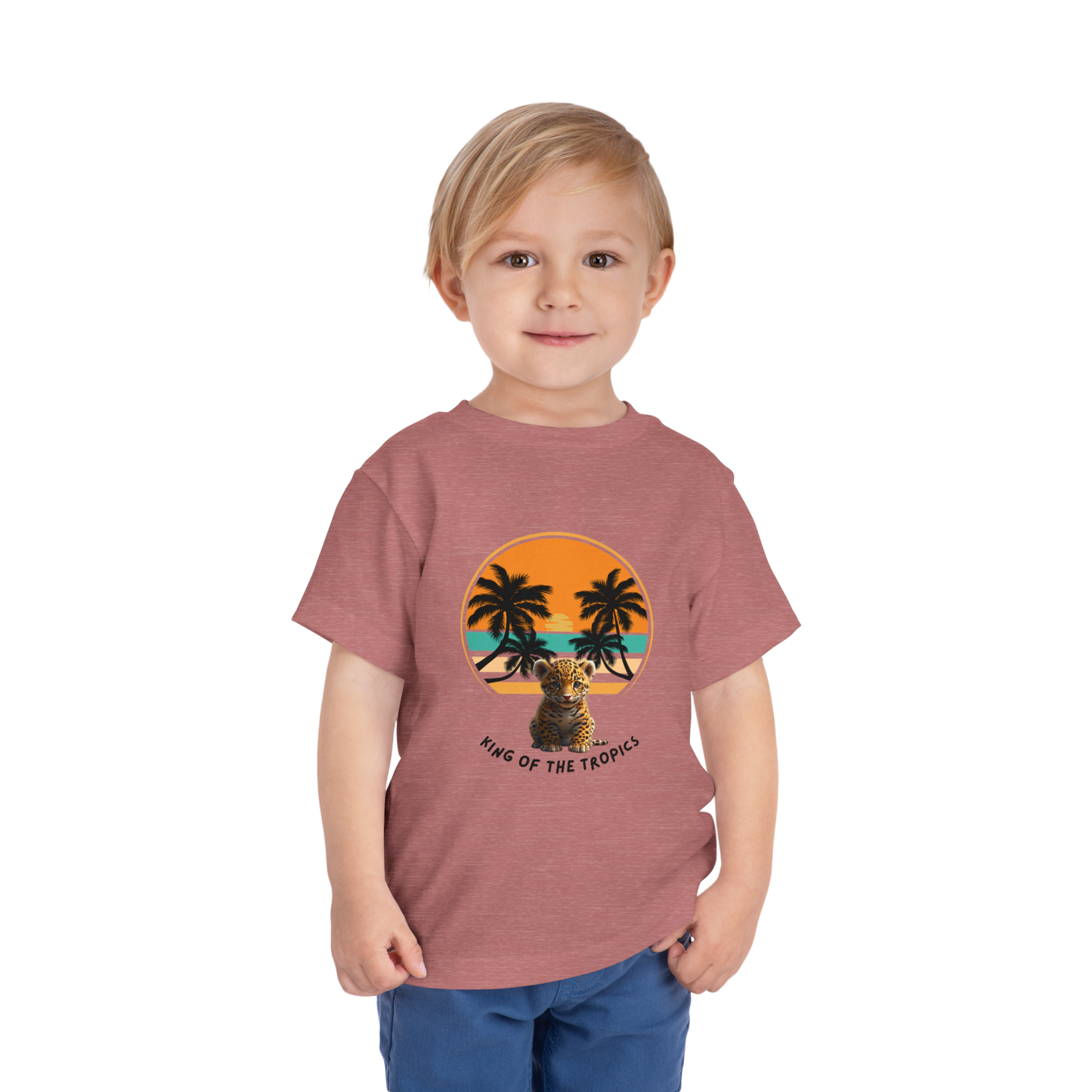 Tropical Tiger Toddler Tee, Fun Summer T-Shirt, Kids' Island Vibes Shirt, Beach Day Outfit, Gift for Little Adventurers