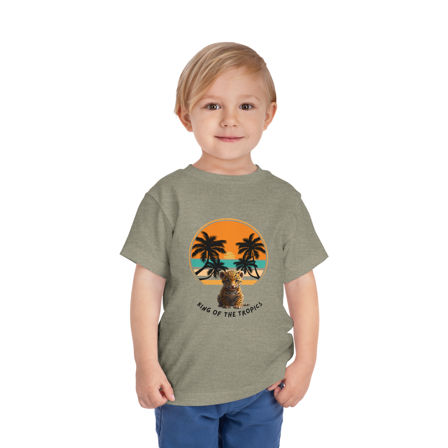 Tropical Tiger Toddler Tee, Fun Summer T-Shirt, Kids' Island Vibes Shirt, Beach Day Outfit, Gift for Little Adventurers