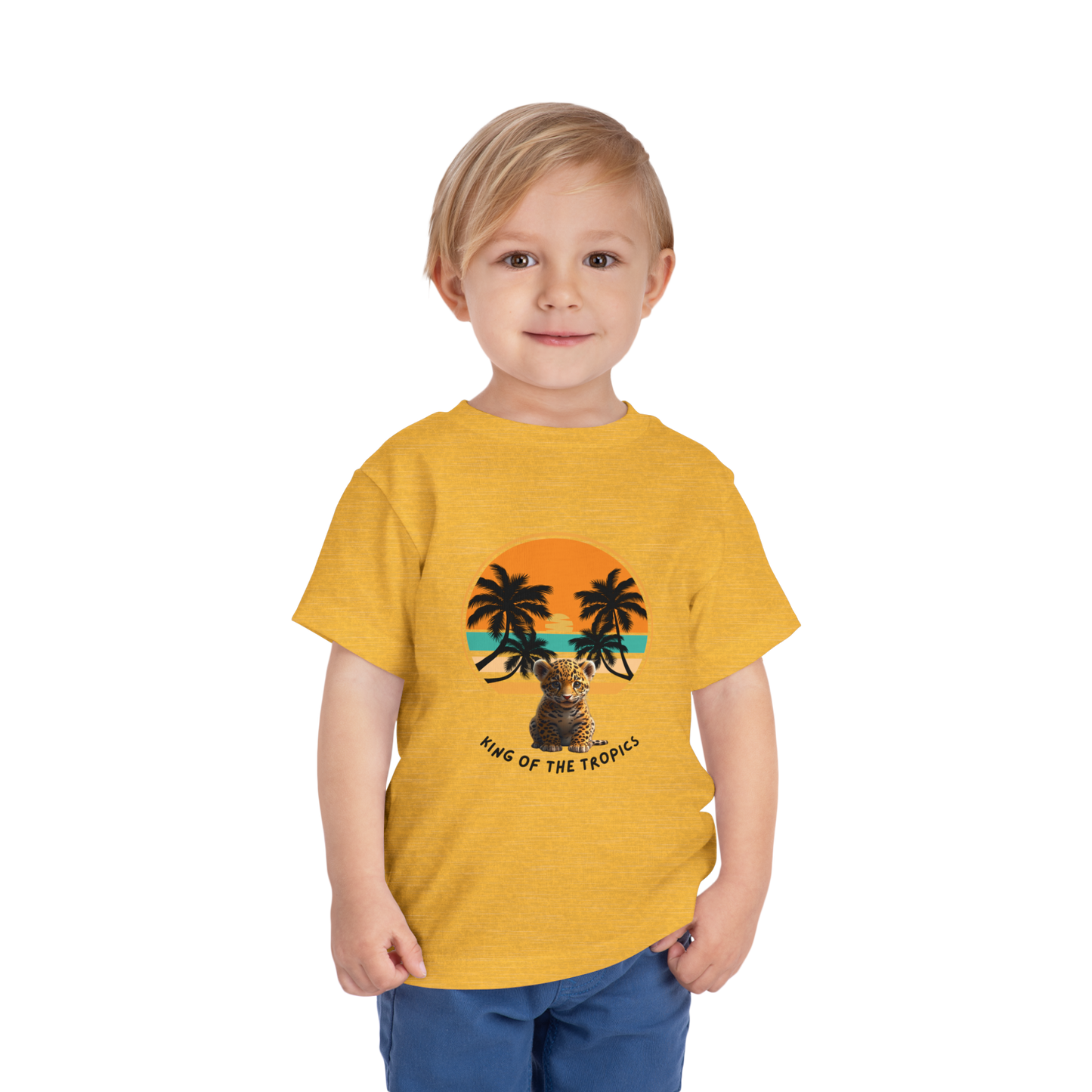 Tropical Tiger Toddler Tee, Fun Summer T-Shirt, Kids' Island Vibes Shirt, Beach Day Outfit, Gift for Little Adventurers