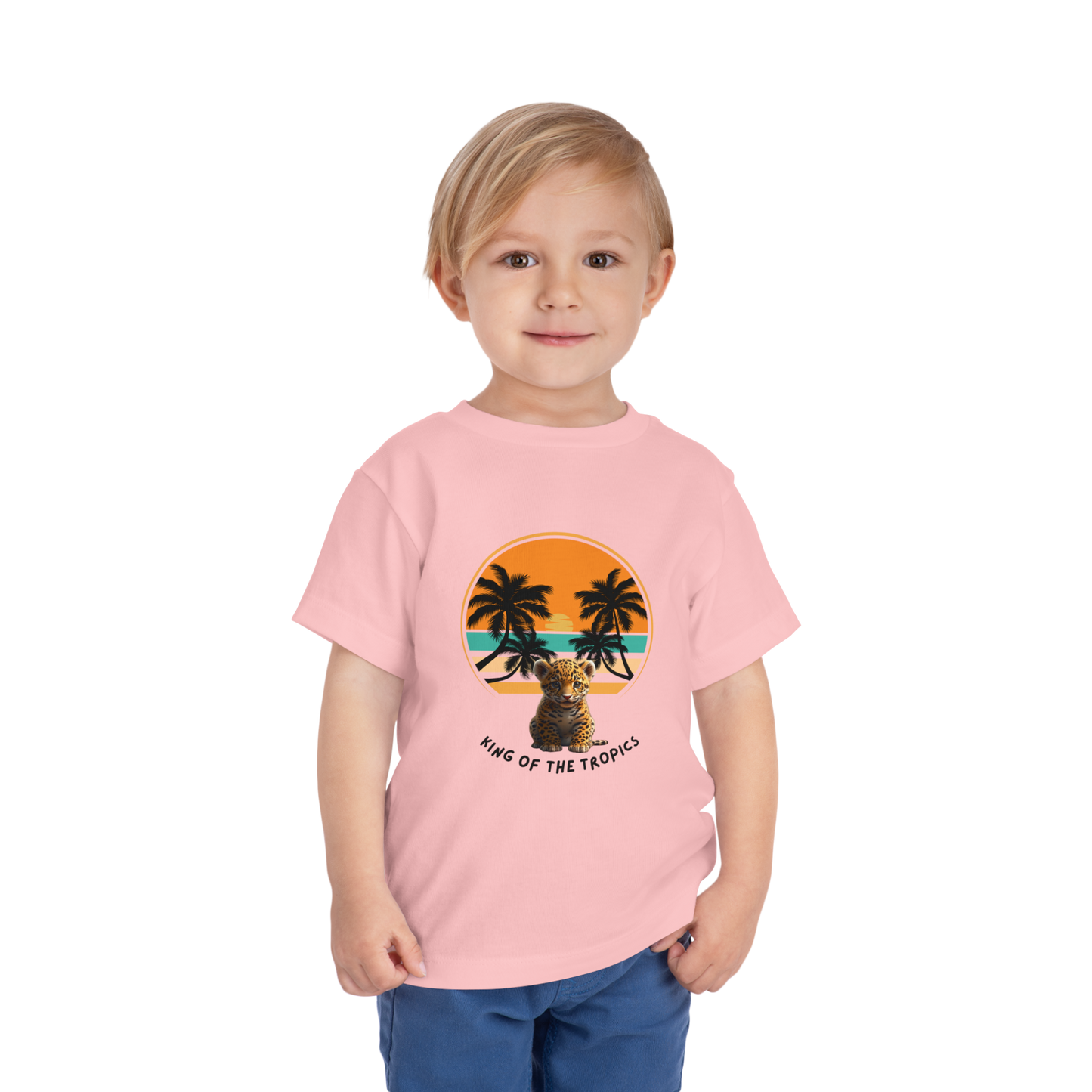 Tropical Tiger Toddler Tee, Fun Summer T-Shirt, Kids' Island Vibes Shirt, Beach Day Outfit, Gift for Little Adventurers