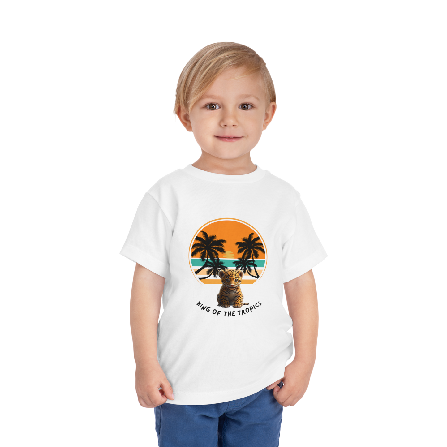 Tropical Tiger Toddler Tee, Fun Summer T-Shirt, Kids' Island Vibes Shirt, Beach Day Outfit, Gift for Little Adventurers