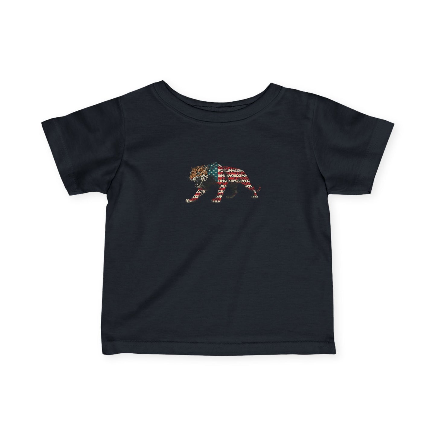 Patriotic Infant Tee with American Flag Tiger Design, Cute Baby Shirt, Toddler Gift, Children's Apparel, 4th of July Outfit