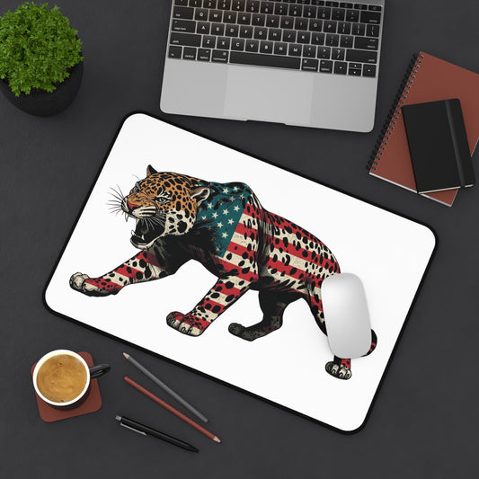 American Pride Desk Mat, Home Office Decor, Retro Animal Design, Gift for Wildlife Lovers, Patriotic Desk Accessories
