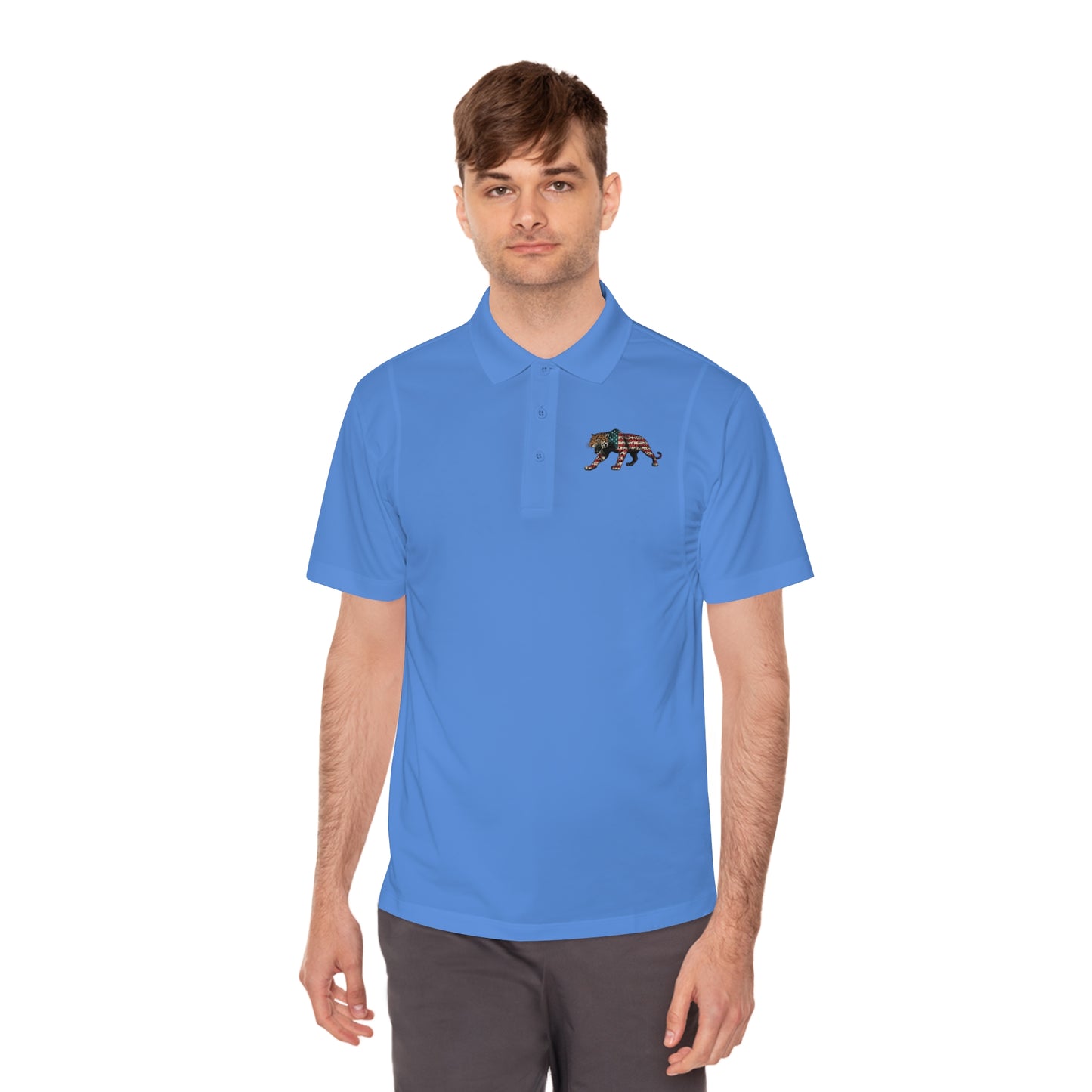 Patriotic Sport Polo Shirt for Men, Casual Wear, Fitness Apparel, Golf Shirt, Outdoor Activities, Gift for Sports Enthusiasts