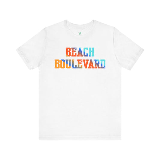 Beach Boulevard Unisex Jersey  BELLA+CANVAS- Summer Vibes T-Shirt, Casual Wear, Vacation Shirt, Beach Lover Gift, Graphic Tee