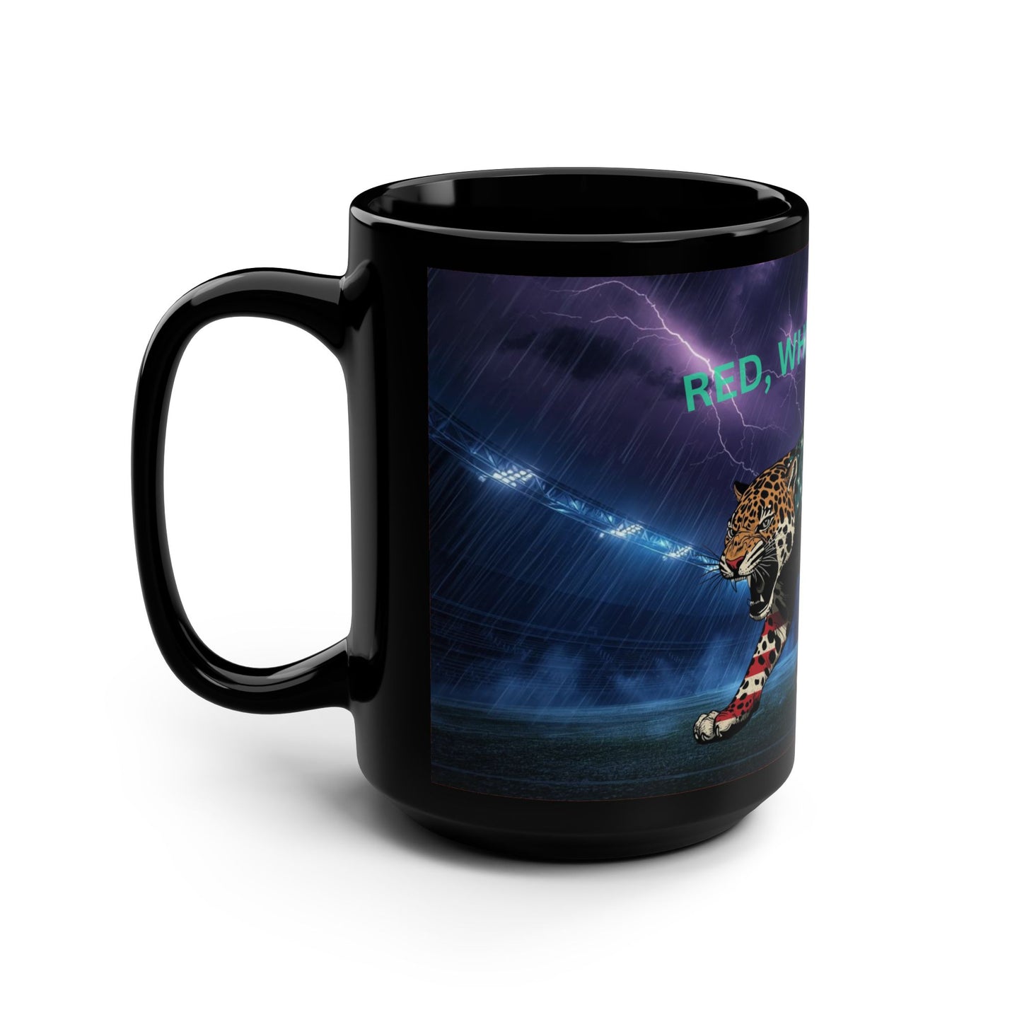 Patriotic Black Mug with Roaring Tiger Design, Ideal for Veterans Day, Memorial Day, Tea Lovers, Coffee Gifts, 15oz Cup
