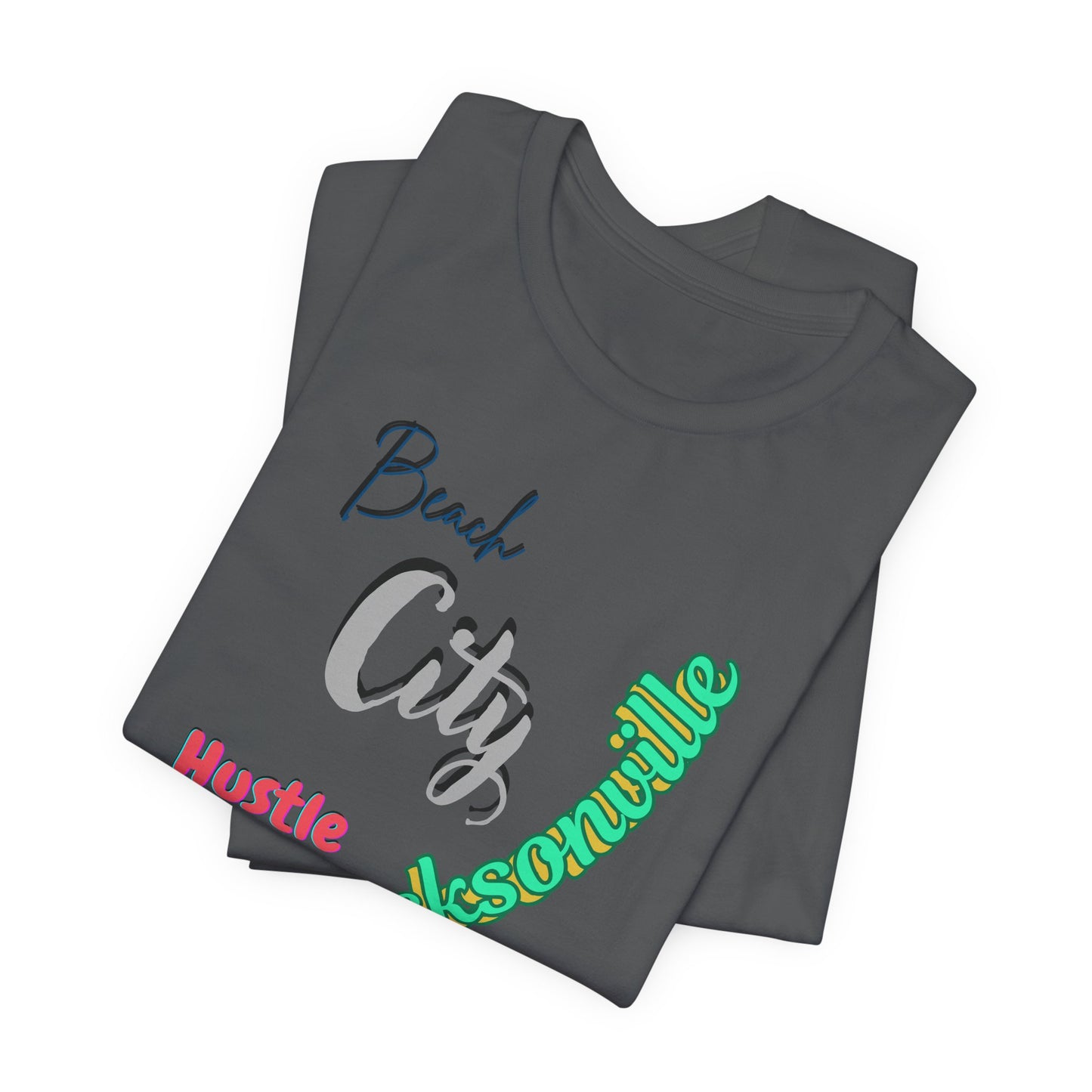 Jacksonville Beach City Hustle Tee, Casual Wear, Summer Apparel, Gift for Him or Her, Vacation Shirt, Travel T-Shirt