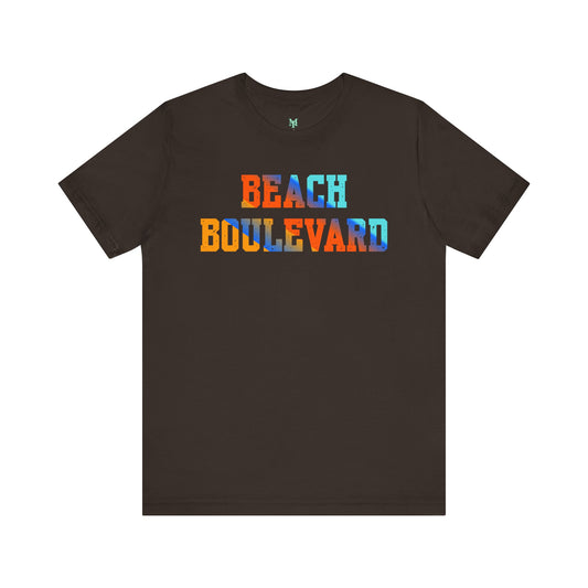 Beach Boulevard Unisex Jersey  BELLA+CANVAS- Summer Vibes T-Shirt, Casual Wear, Vacation Shirt, Beach Lover Gift, Graphic Tee